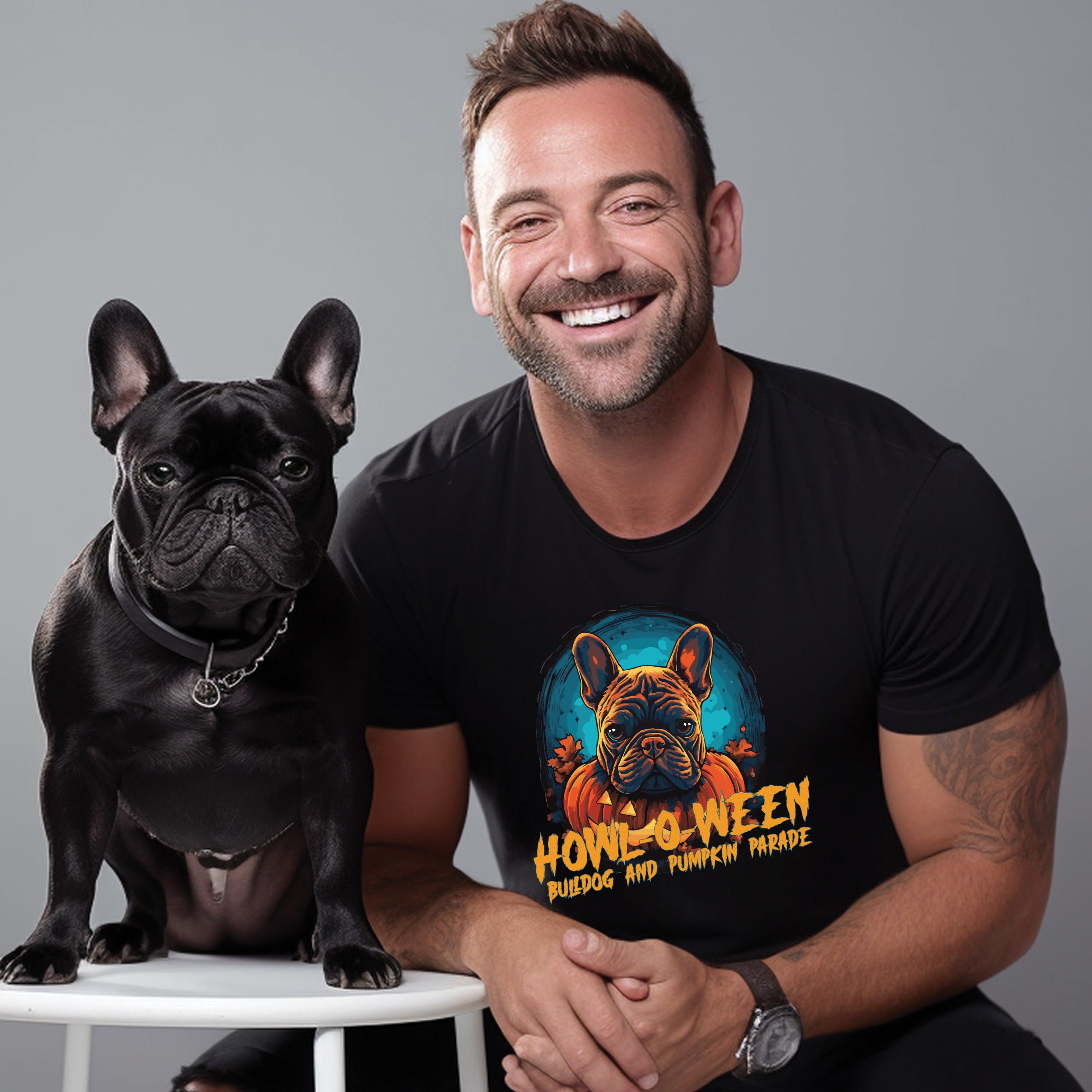Spooky French Bulldog Graphic Tee for Frenchie Enthusiasts-fadou