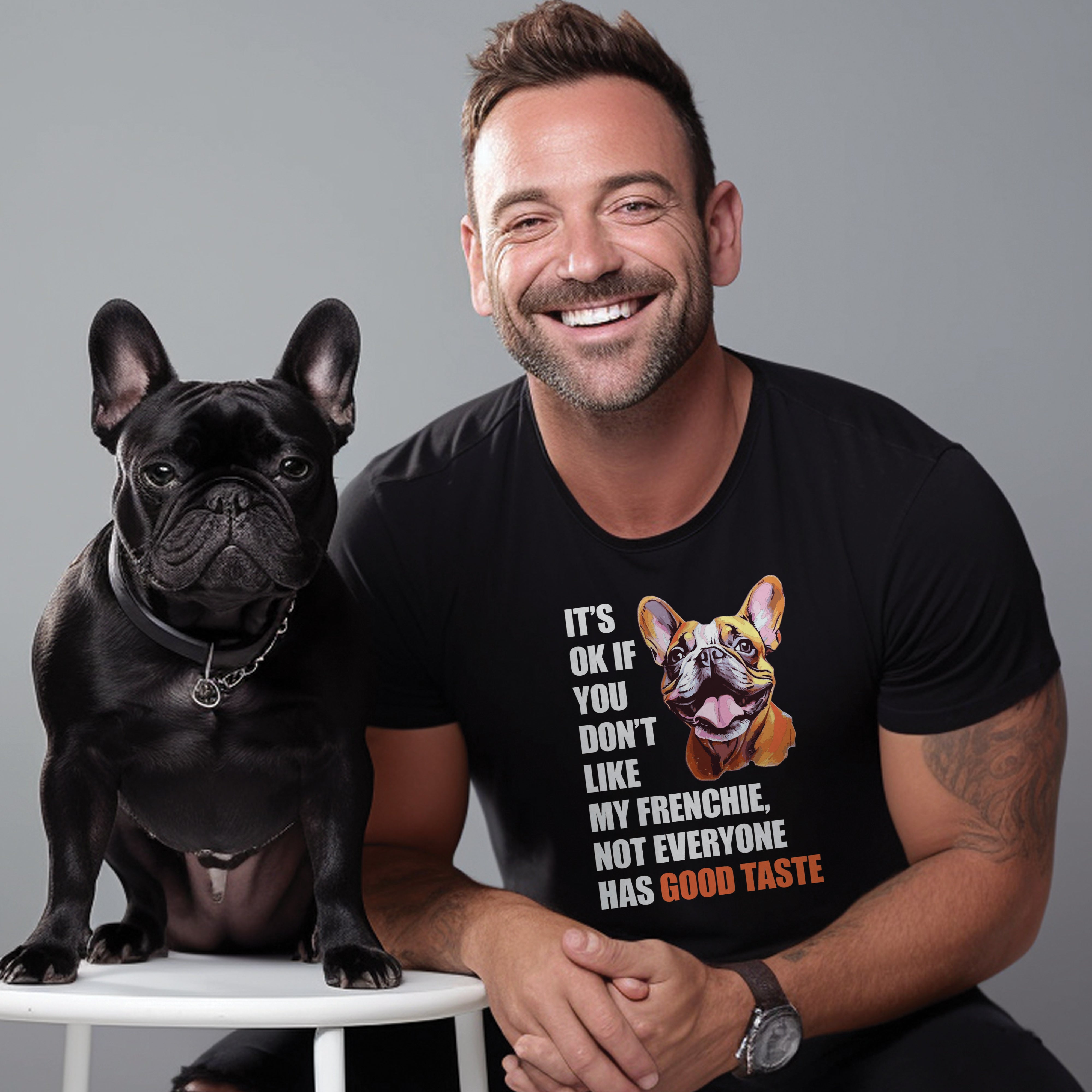 Artful French Bulldog Graphic Tee for Frenchie Enthusiasts-fadou