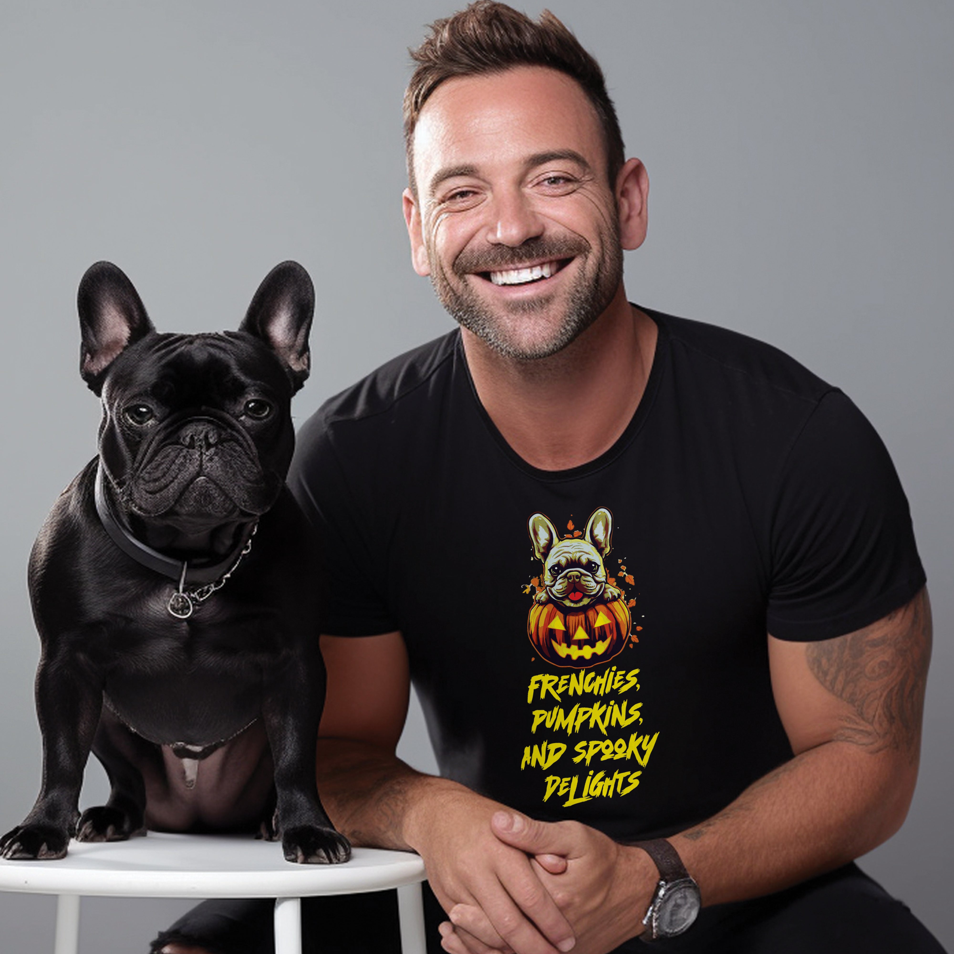 Scary Frenchie - Unisex T-Shirt for Dog Lovers and Owners-fadou
