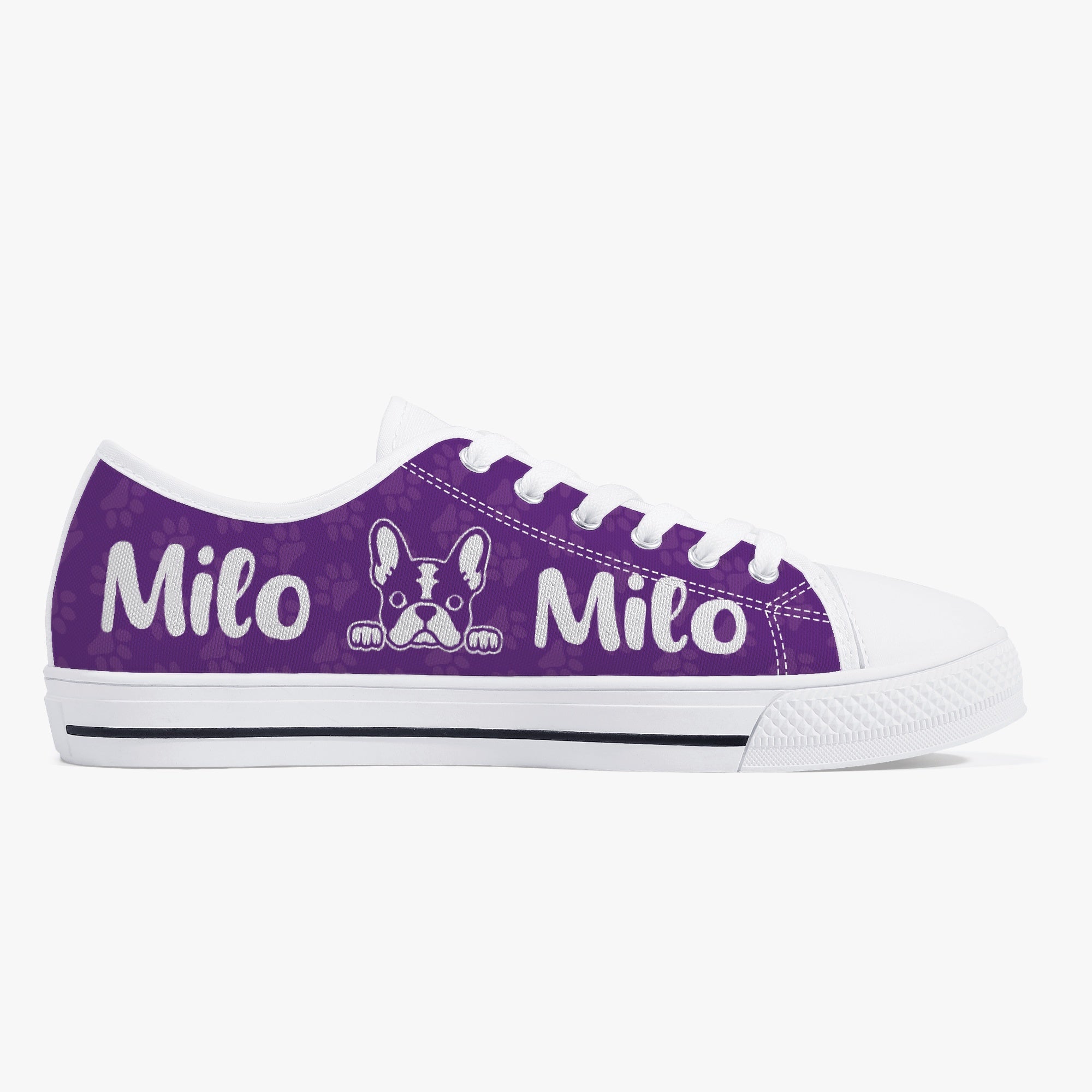 Frenchie Personalized Canvas Sneakers for Everyday Wear-fadou