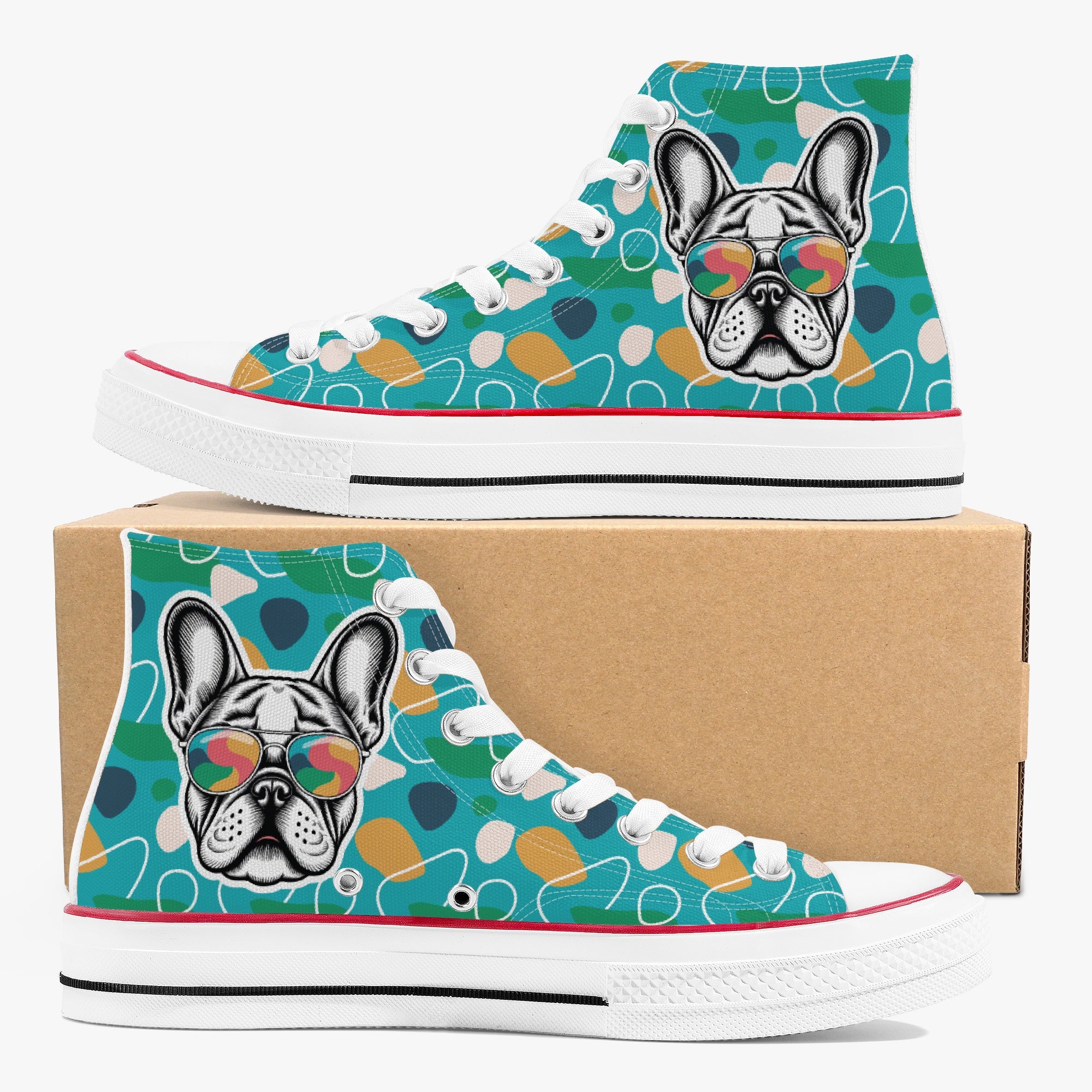 Angel High-Top Casual Footwear for Frenchie Enthusiasts-fadou