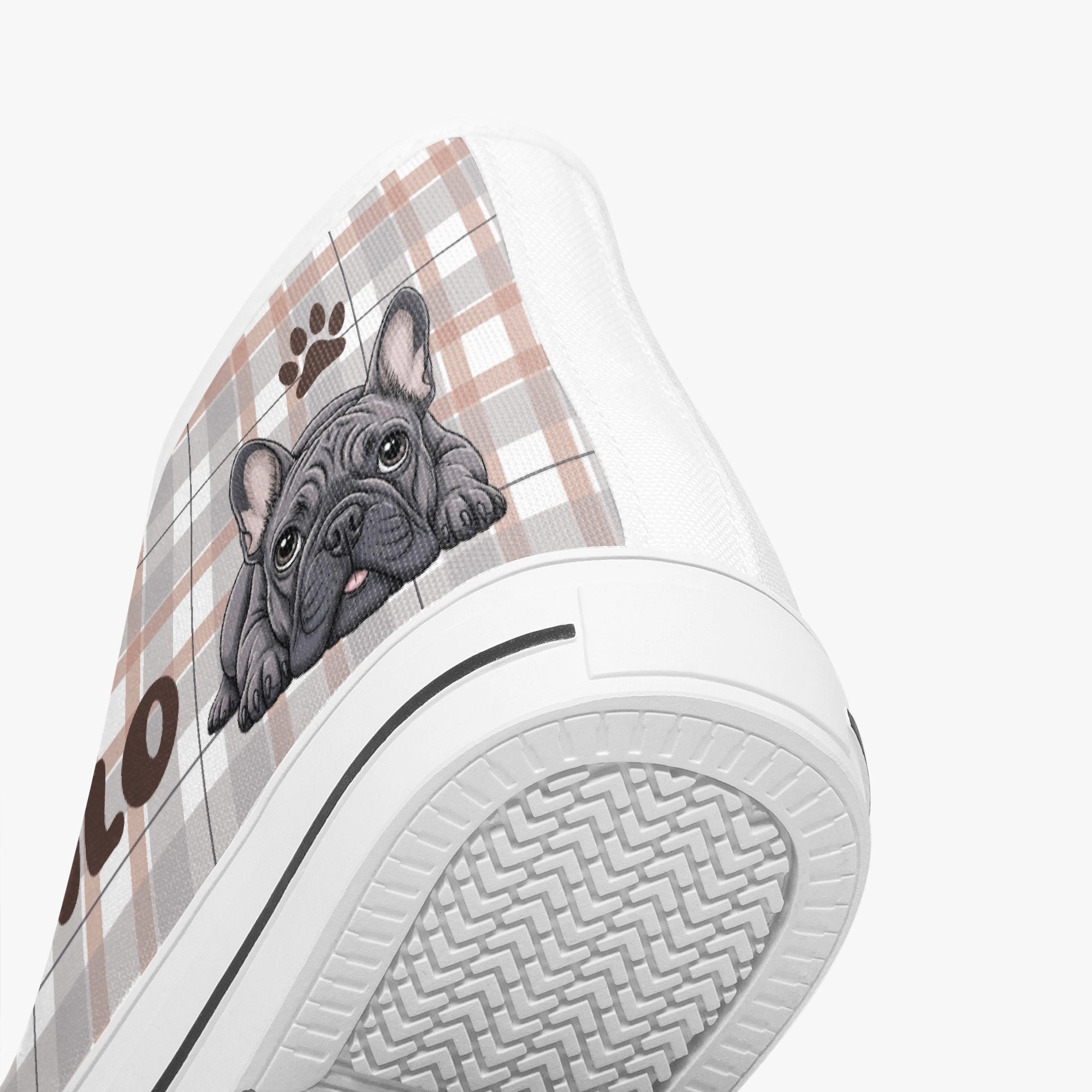 Frenchie Personalized Canvas Sneakers for Frenchie Enthusiasts-fadou