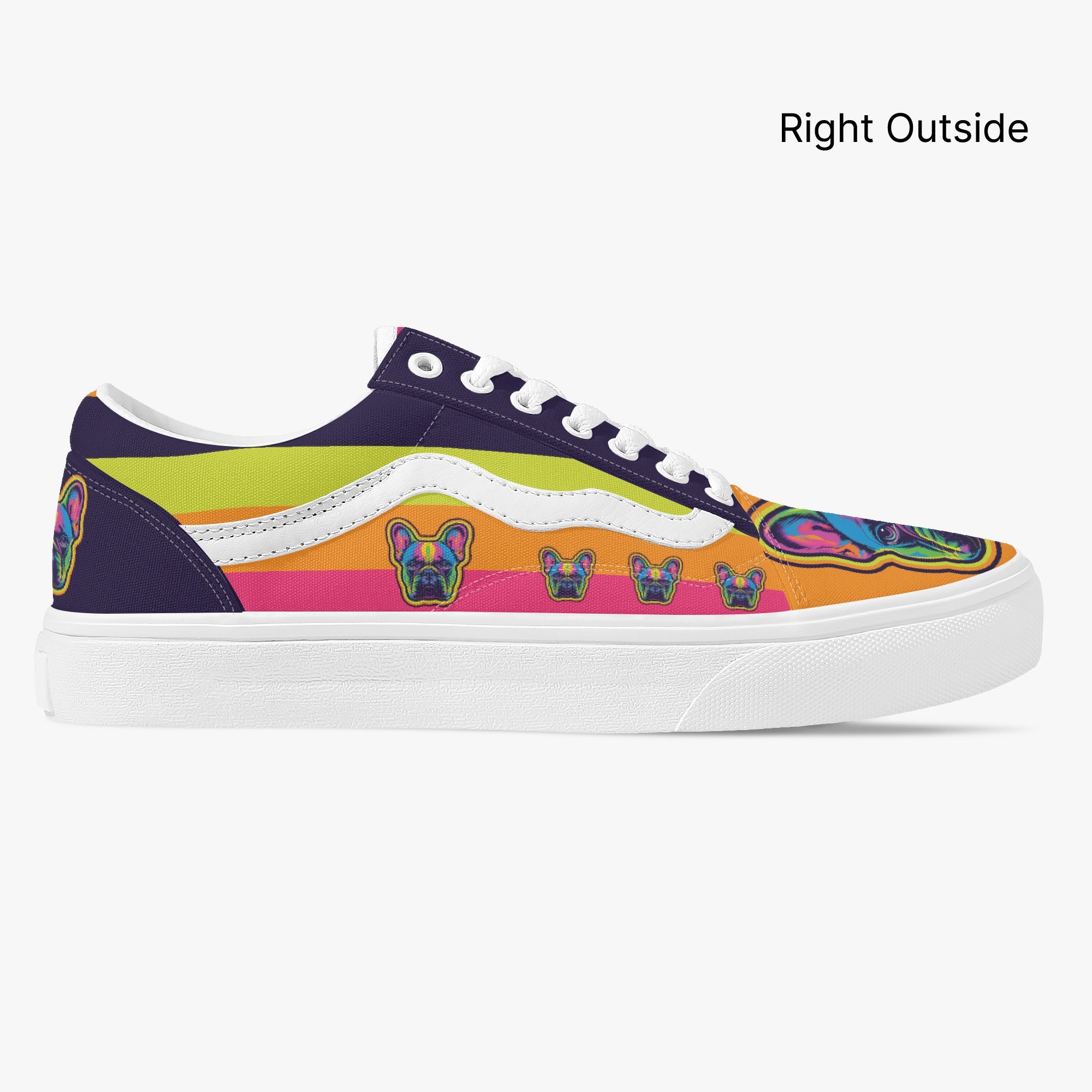 French Bulldog Trendy Canvas Sneakers for Bulldog Owners-fadou