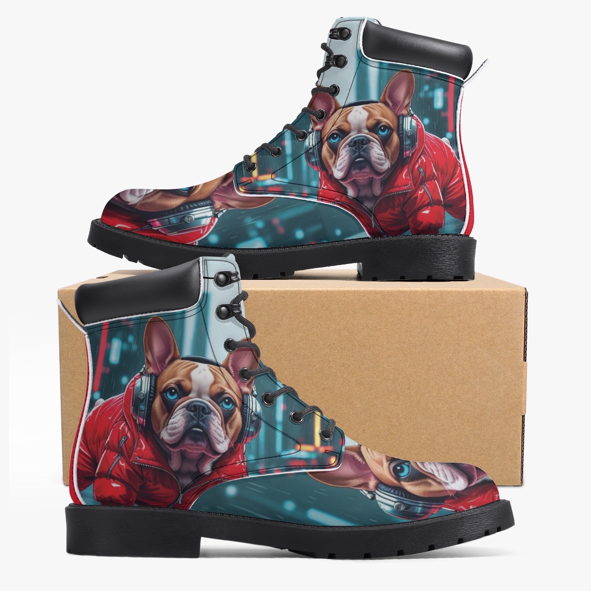 French Bulldog Leather Leather Boots for Bulldog Owners-fadou