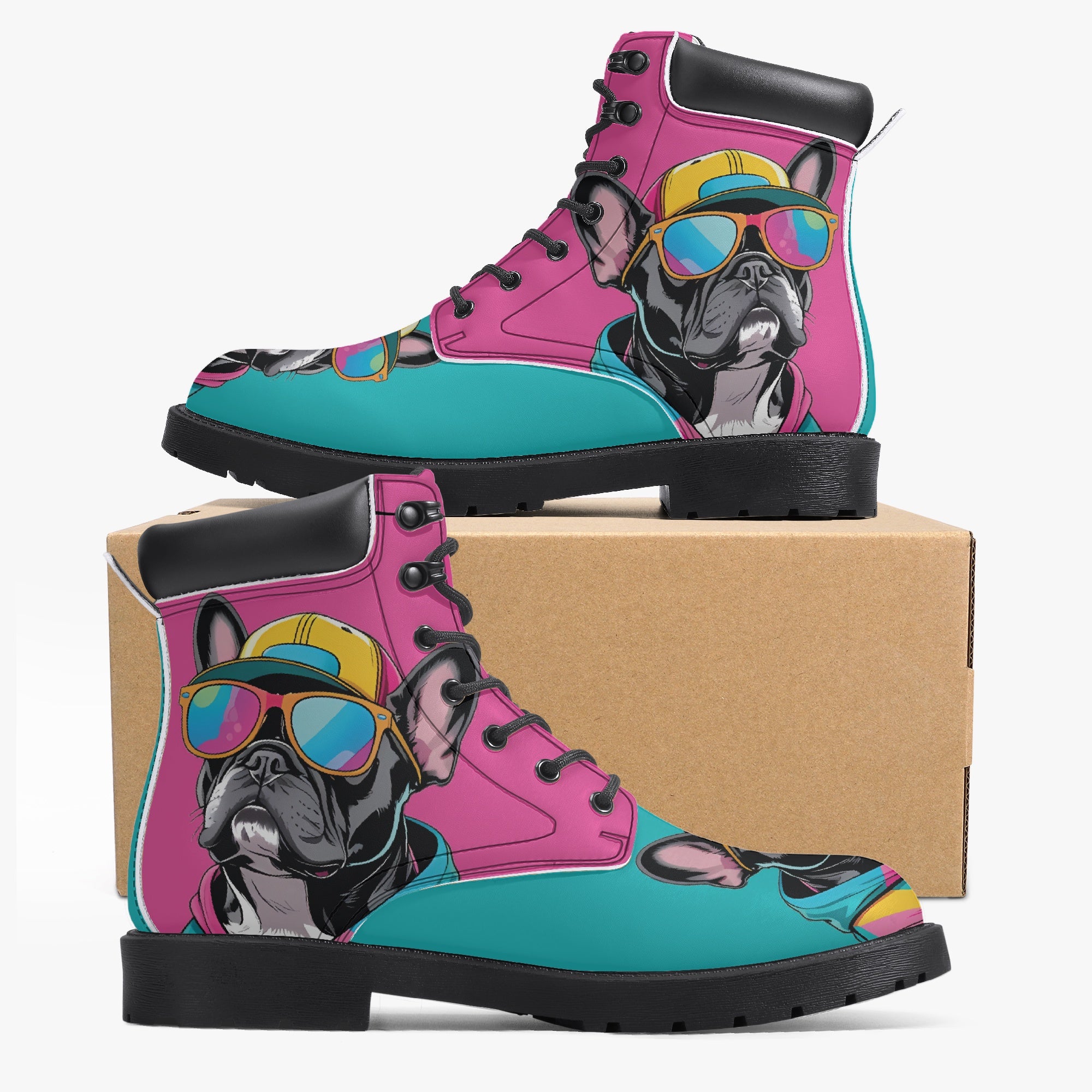 French Bulldog Leather Leather Boots for Frenchie Enthusiasts-fadou