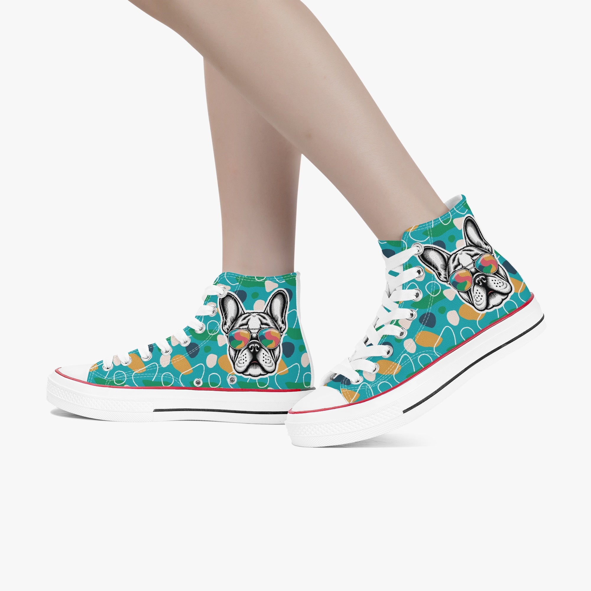 Angel High-Top Casual Footwear for Frenchie Enthusiasts-fadou