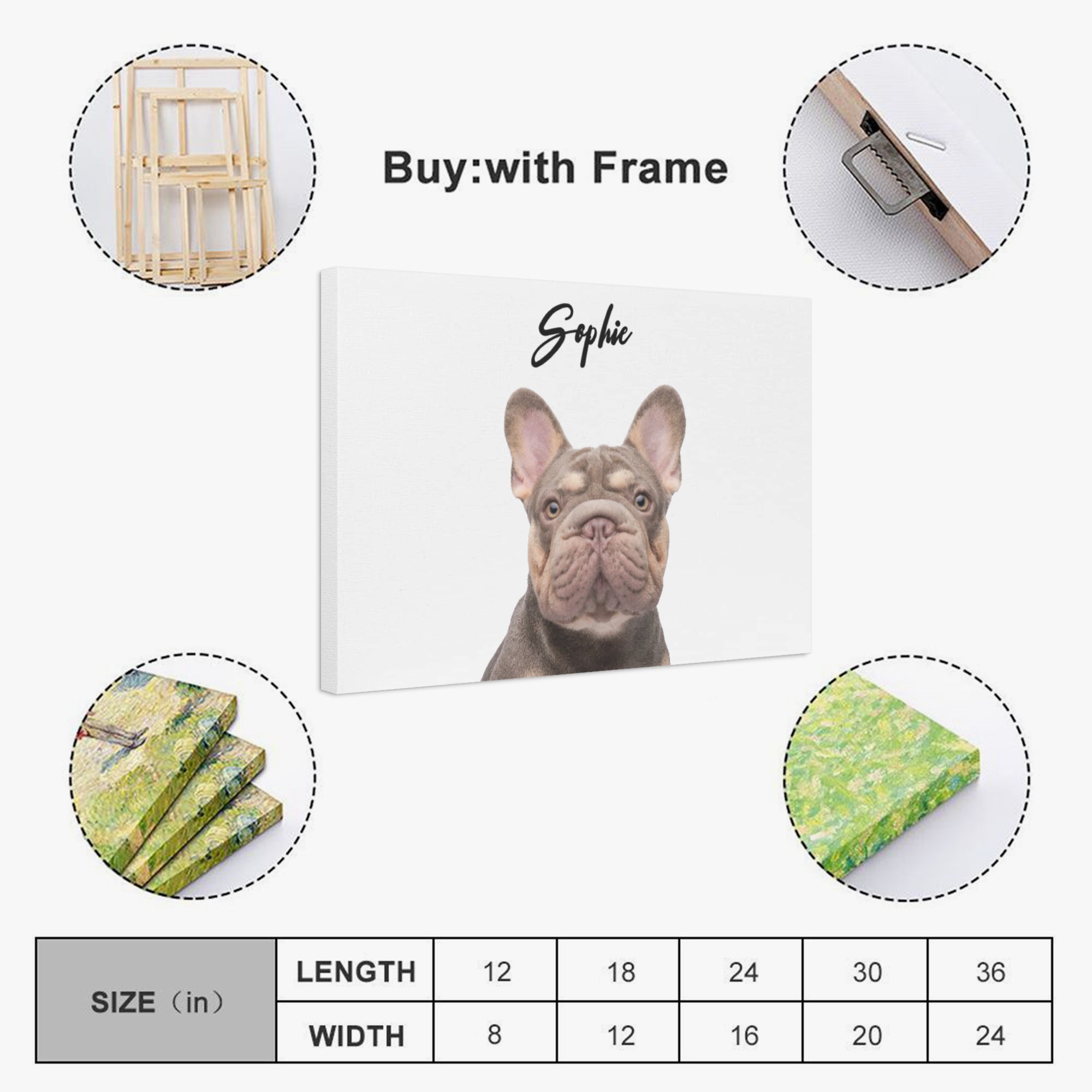 Khloe Personalized Decorative Canvas for Frenchie Enthusiasts-fadou