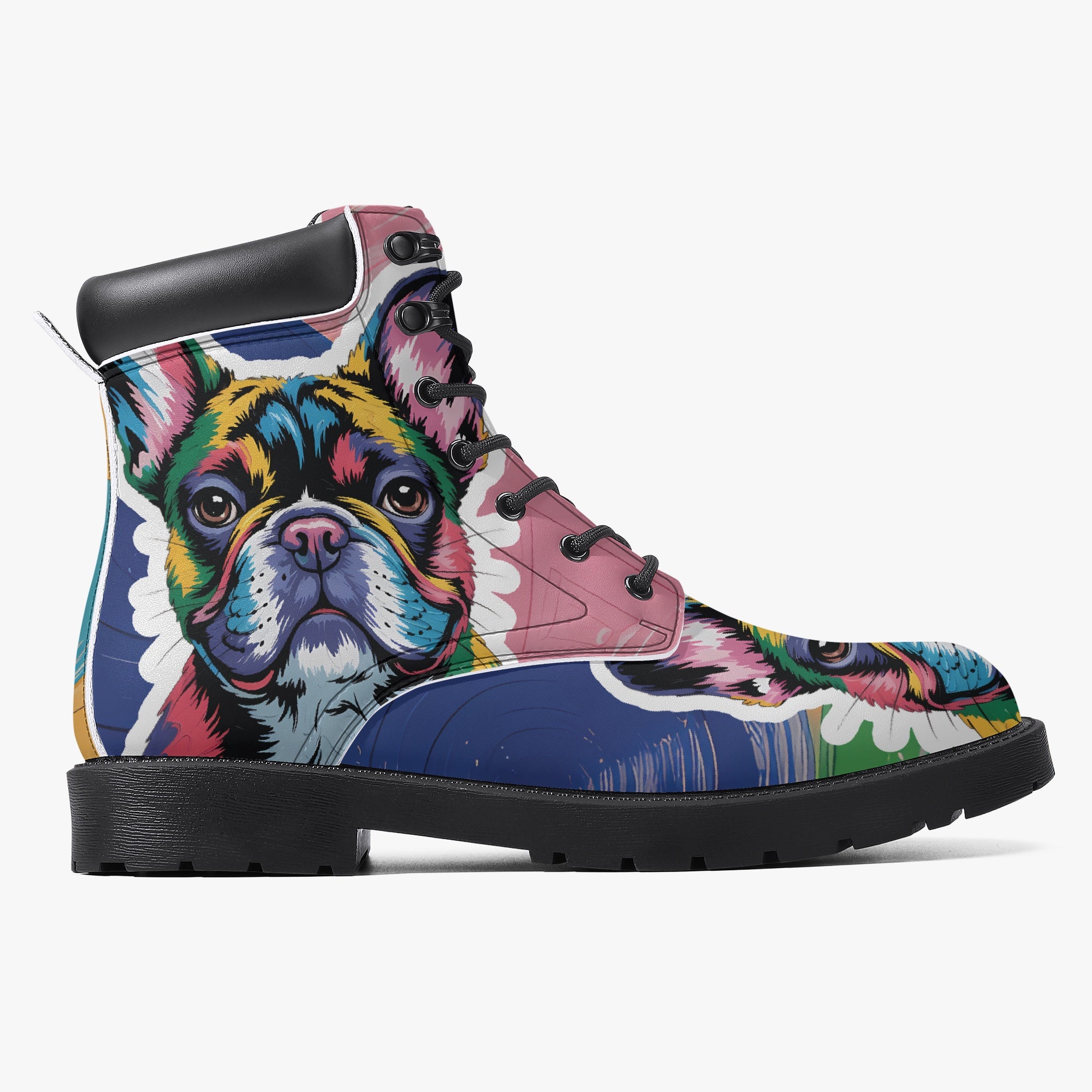 French Bulldog Leather Ankle Booties for Frenchie Enthusiasts-fadou