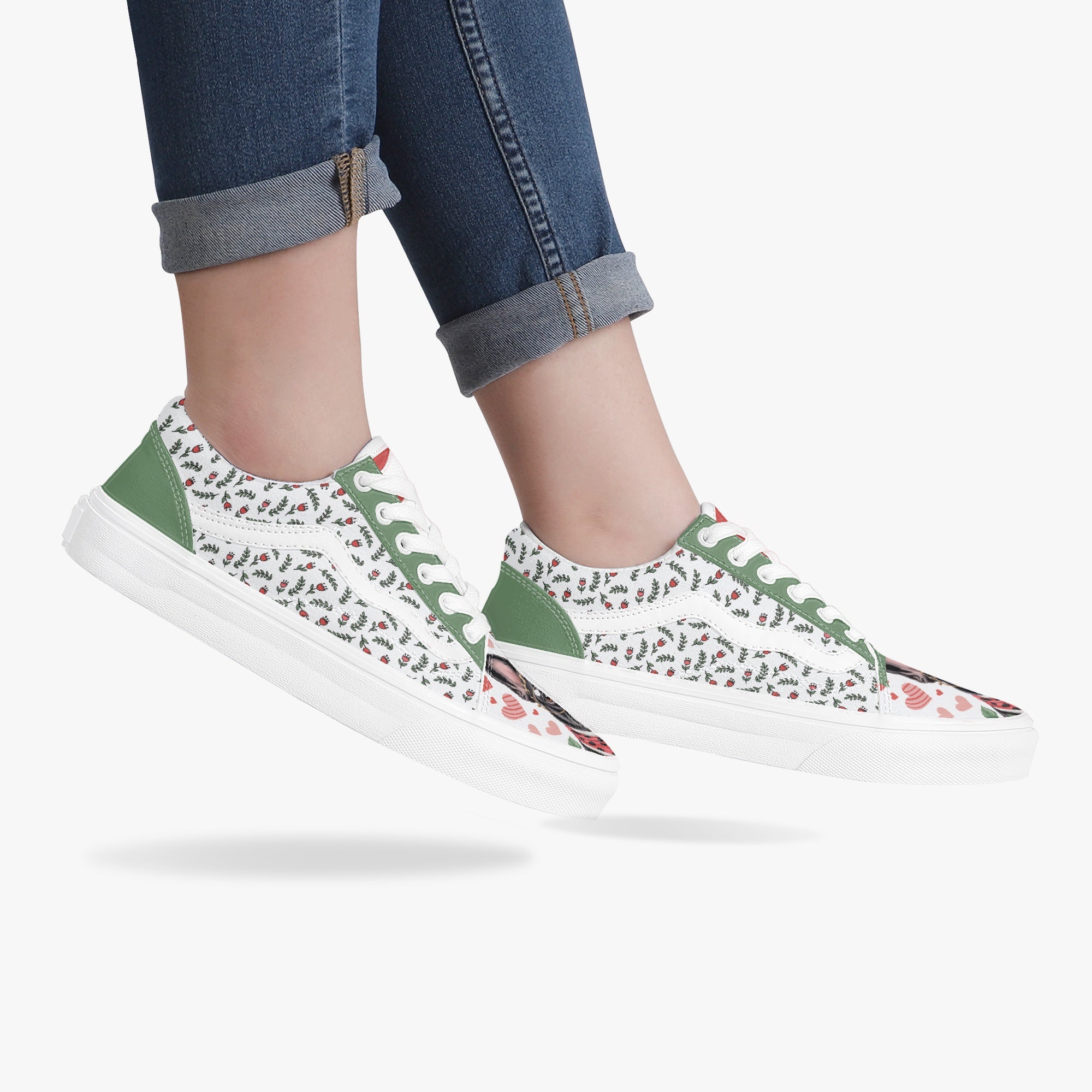French Bulldog Trendy Canvas Sneakers for Everyday Wear-fadou