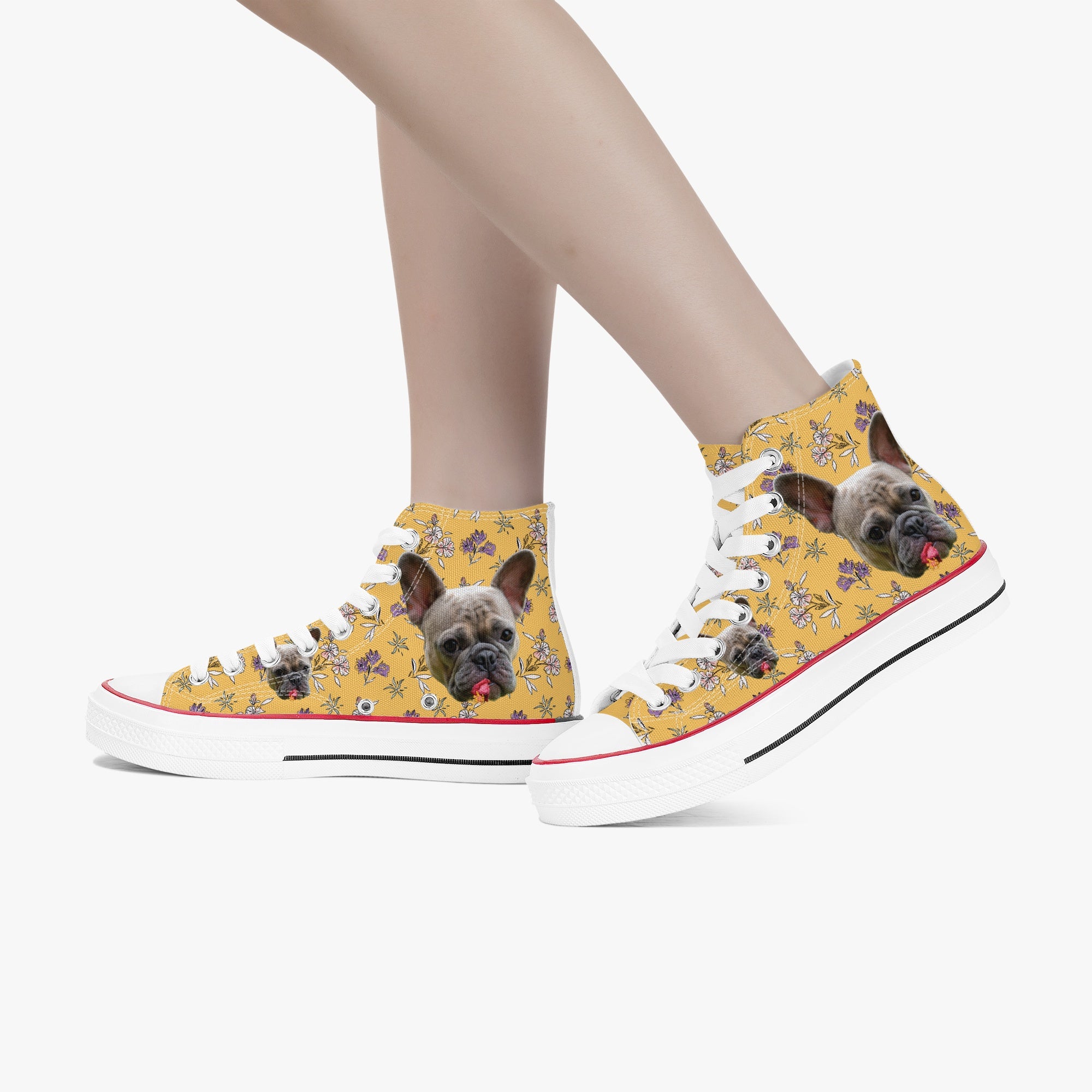 French Bulldog Personalized High-Top Shoes for Frenchie Enthusiasts-fadou