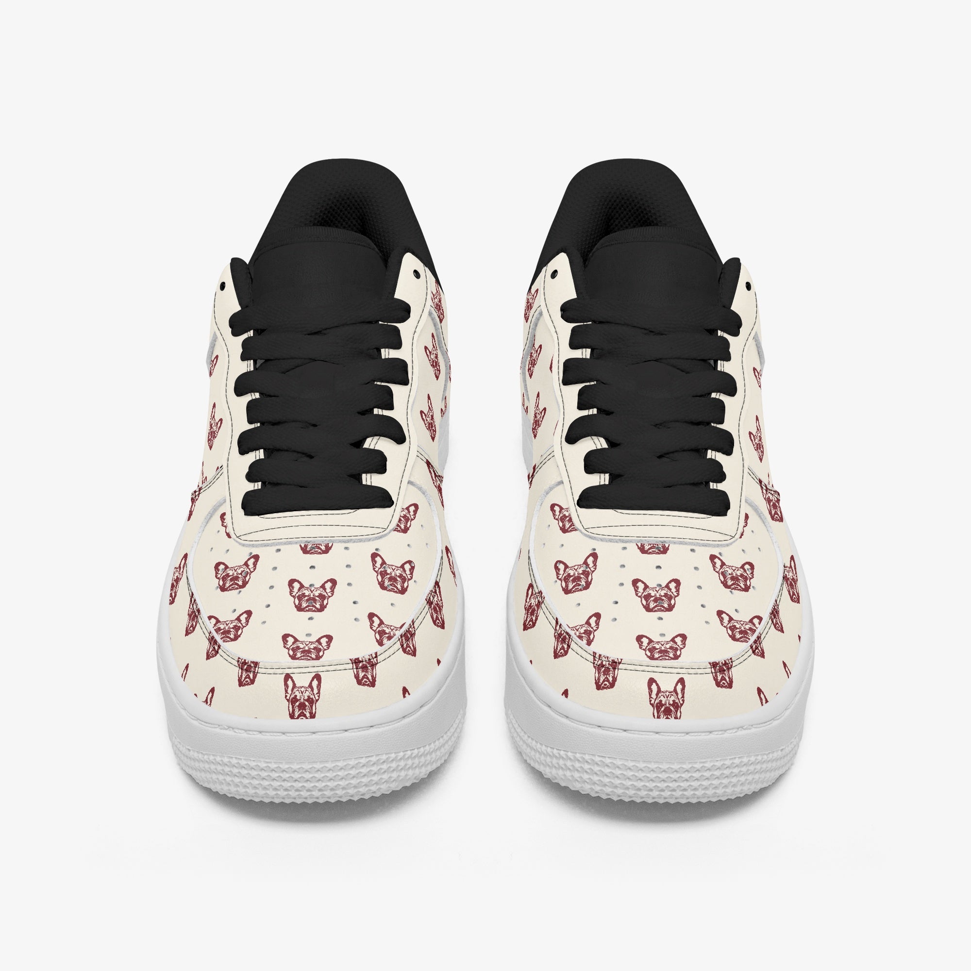 French Bulldog Leather Classic Sneakers for Dog Park Days-fadou