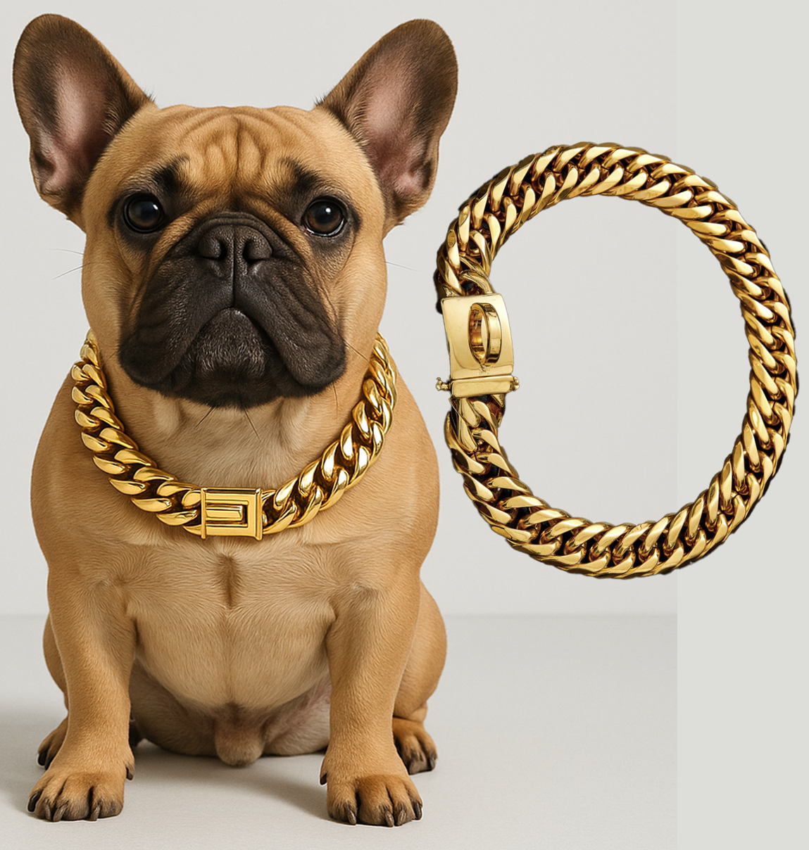French Bulldog Luxury Adjustable Collar for Short-Nosed Dogs-fadou