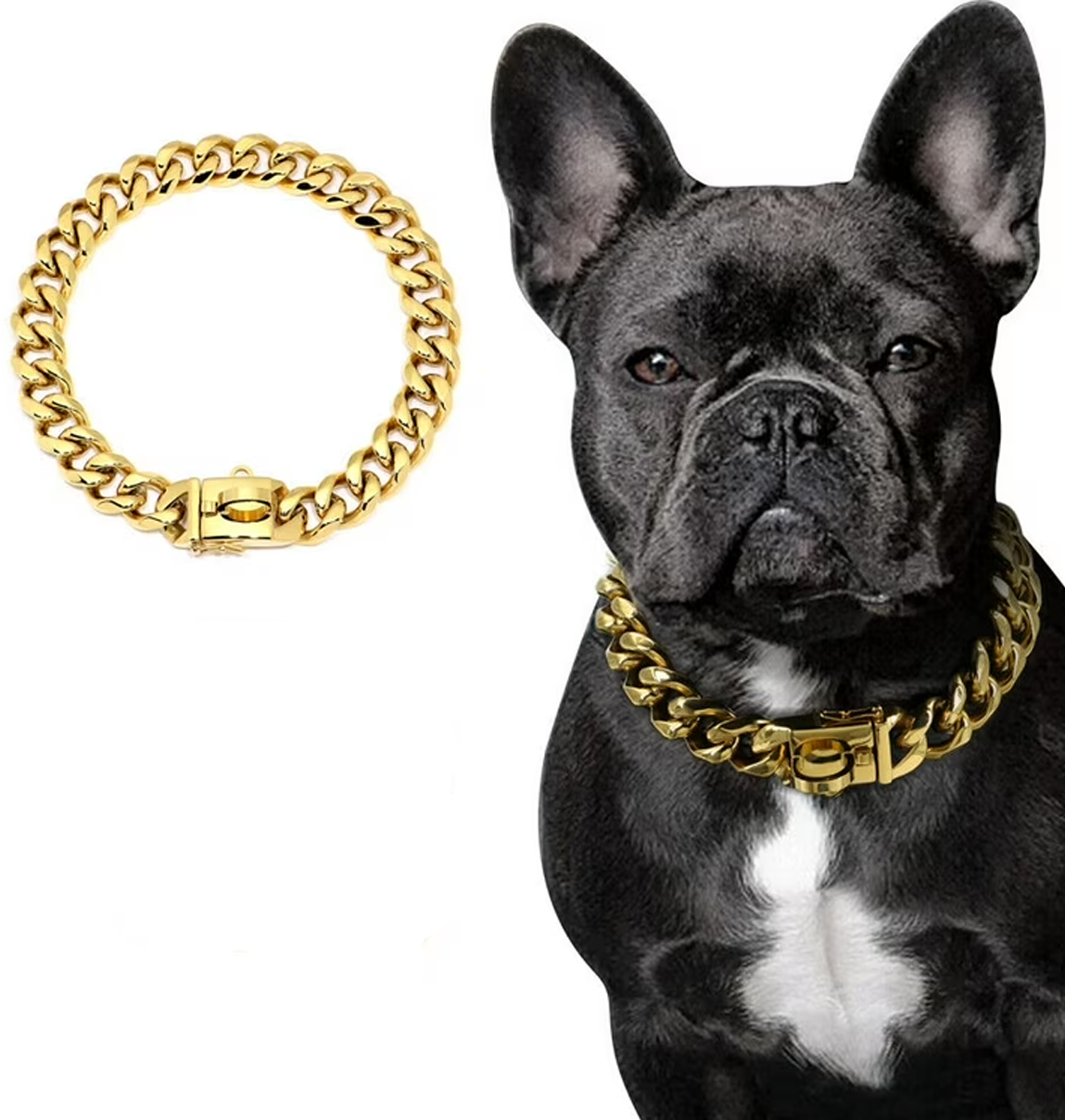 French Bulldog Luxury Adjustable Collar for Short-Nosed Dogs-fadou