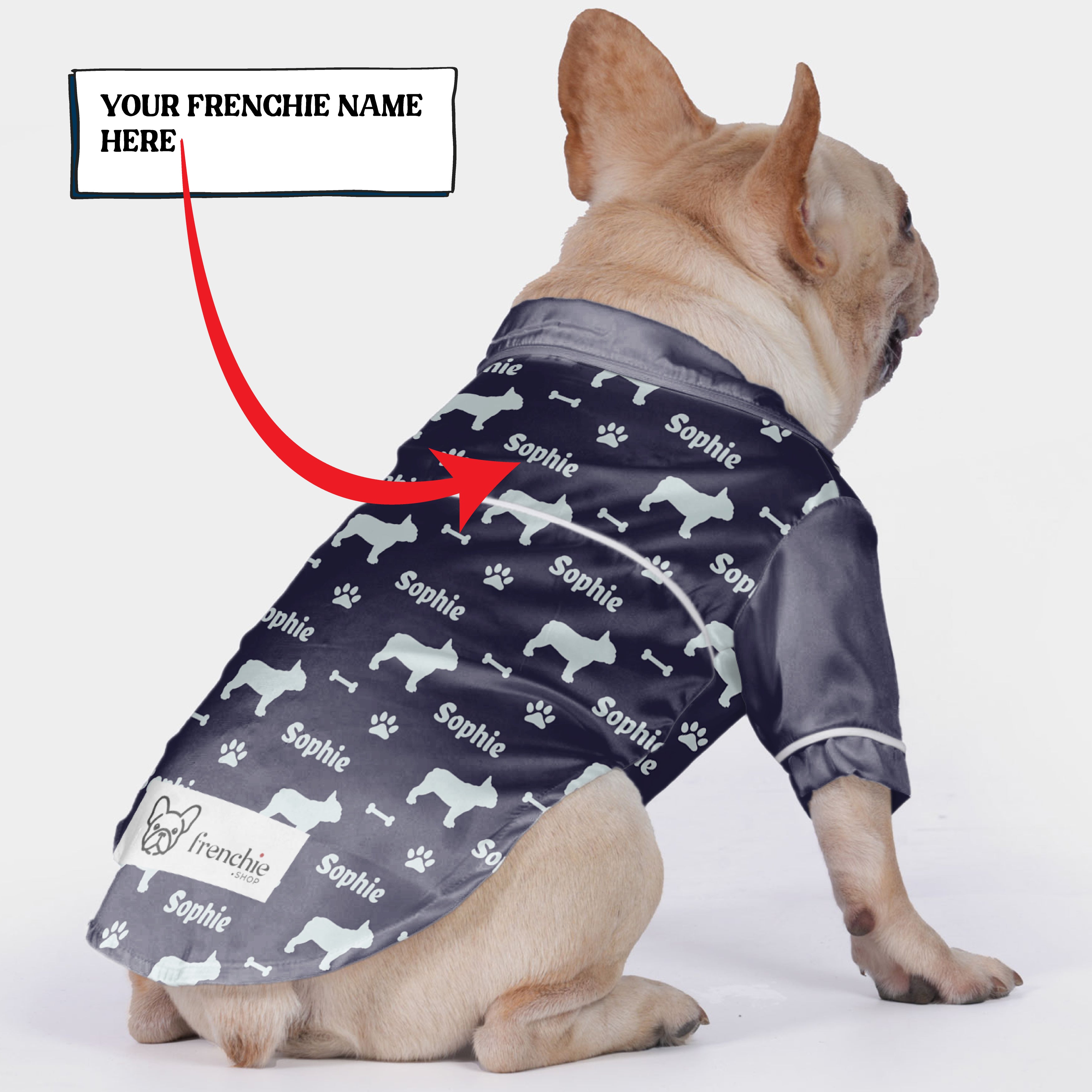 Frenchie Personalized Night Outfit for Short-Nosed Dogs-fadou