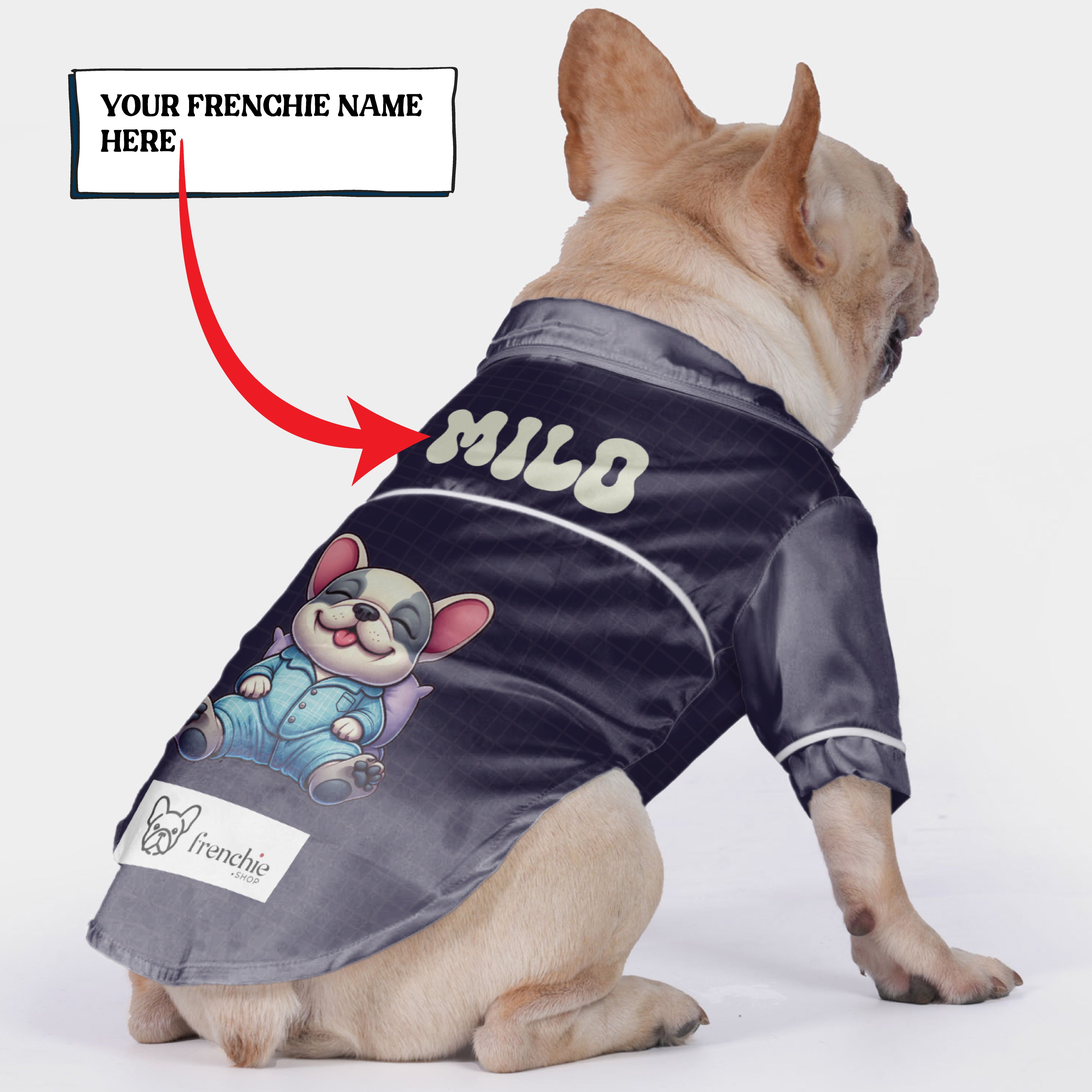 Frenchie Personalized Cozy Loungewear for Short-Nosed Dogs-fadou