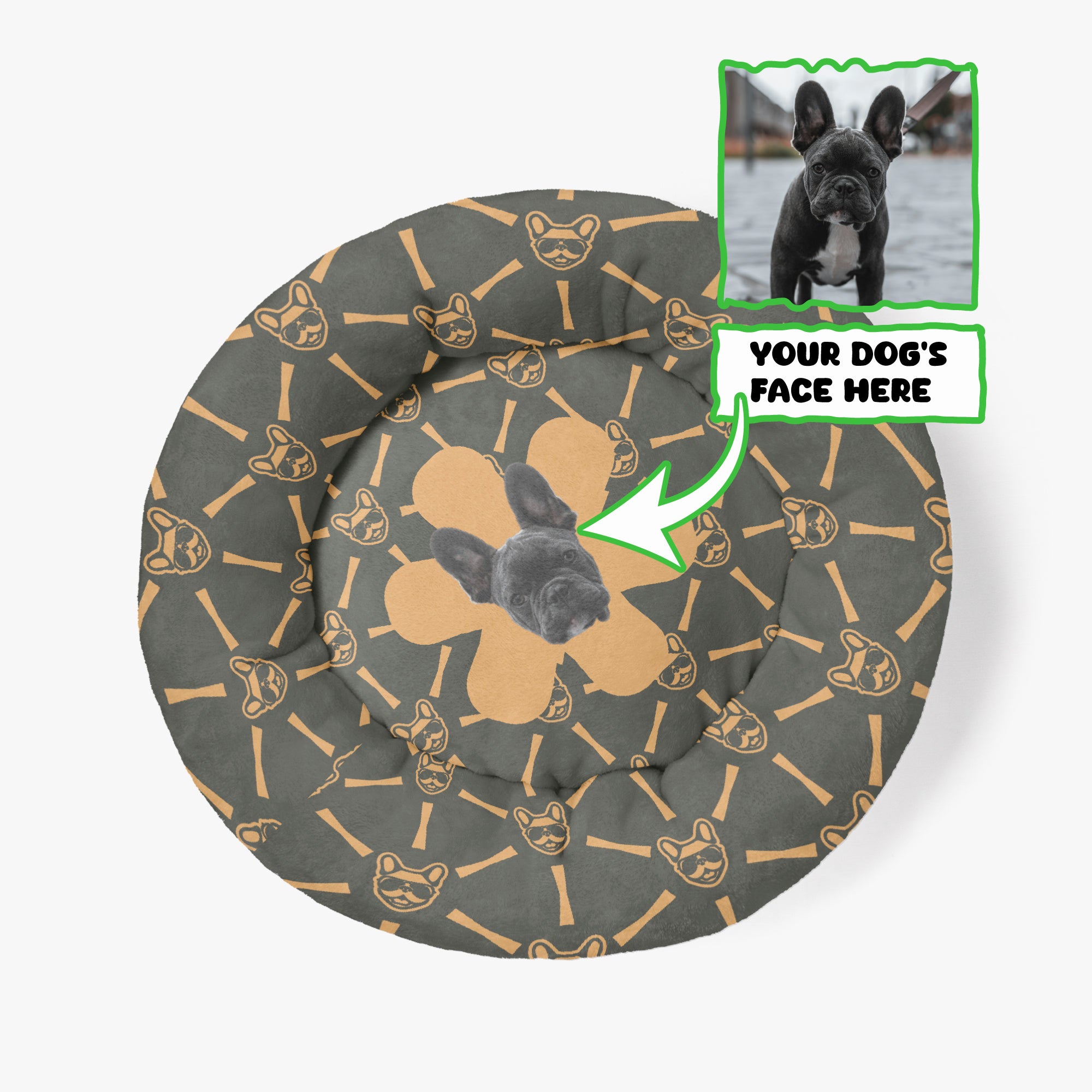 Frenchie Personalized Sleep Nest for Brachycephalic Dogs-fadou