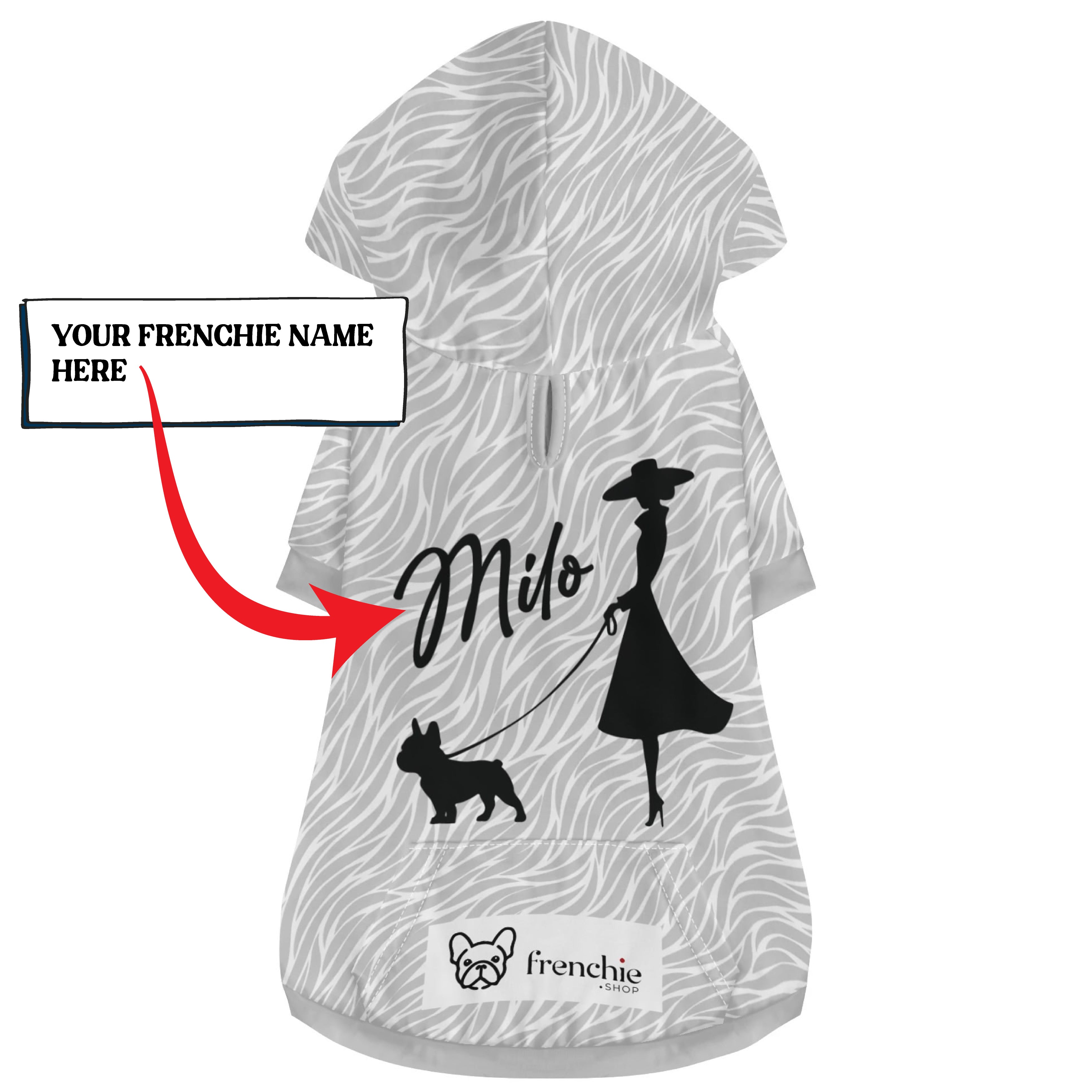 French Bulldog Custom Fleece Hoodie for French Bulldogs-fadou