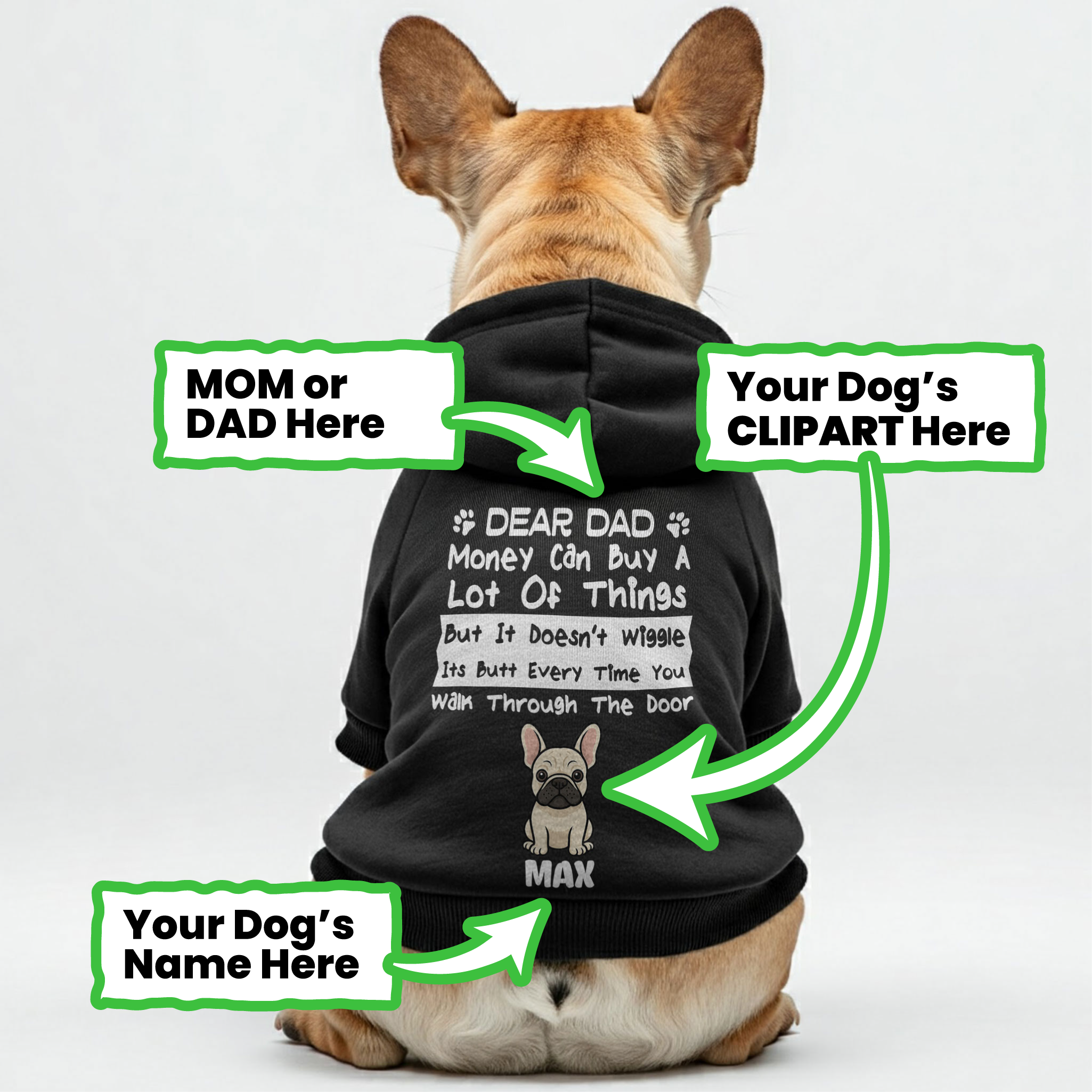 French Bulldog Cotton Pet Sweatshirt for Travel Comfort-fadou