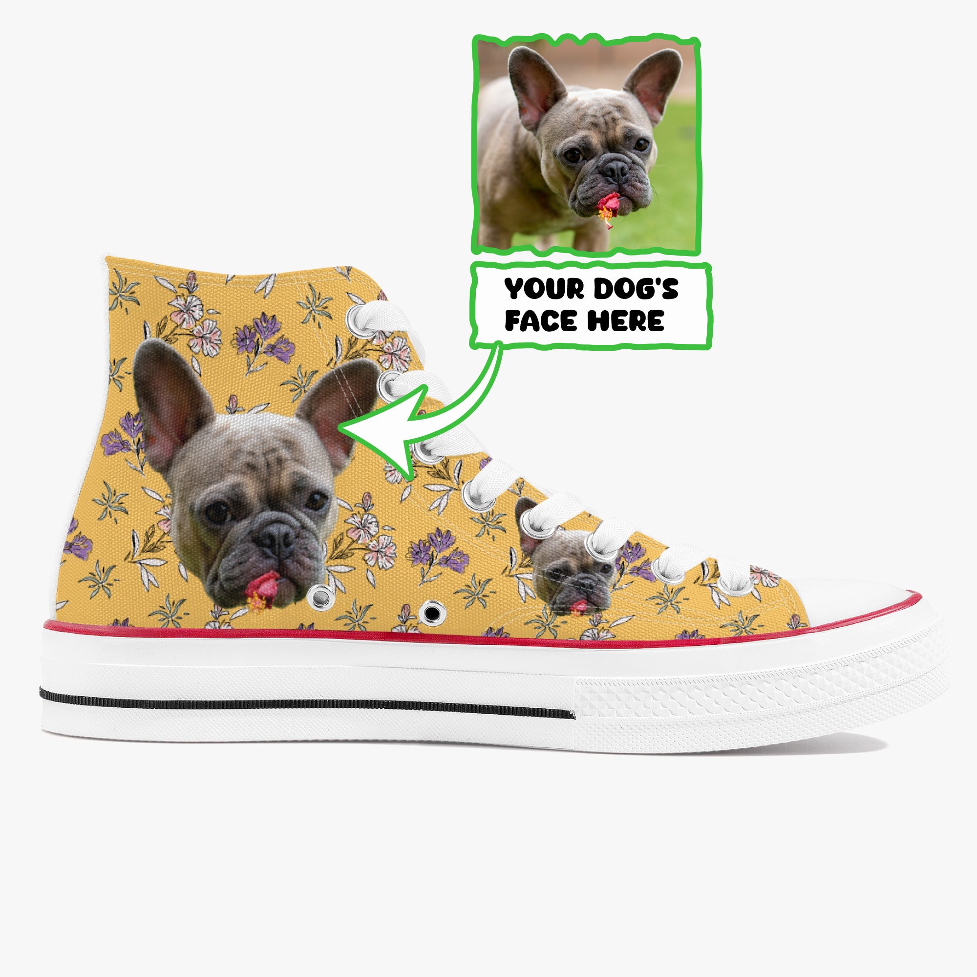 French Bulldog Personalized High-Top Shoes for Frenchie Enthusiasts-fadou