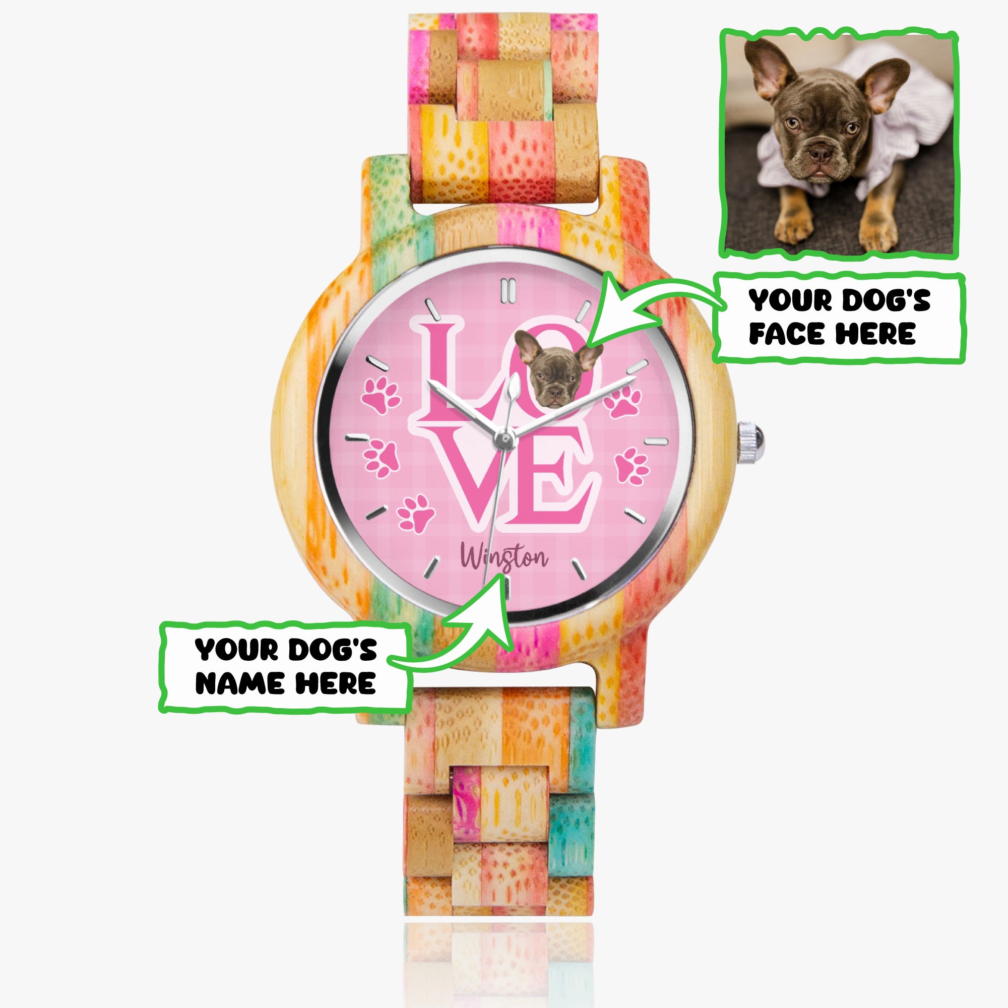 Frenchie Personalized Fashion Wristwatch for Everyday Wear-fadou