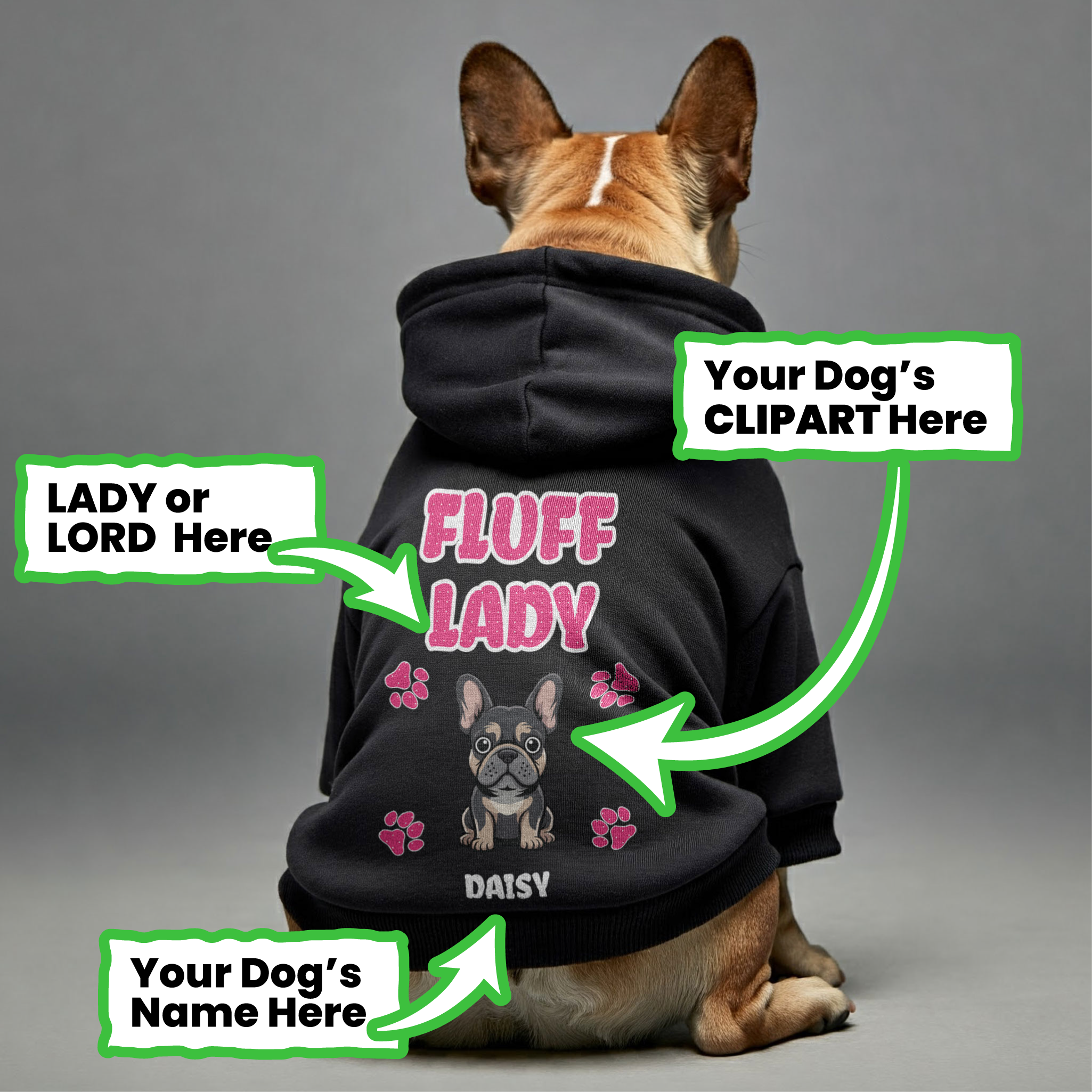 French Bulldog Premium Fleece Hoodie for Brachycephalic Dogs-fadou