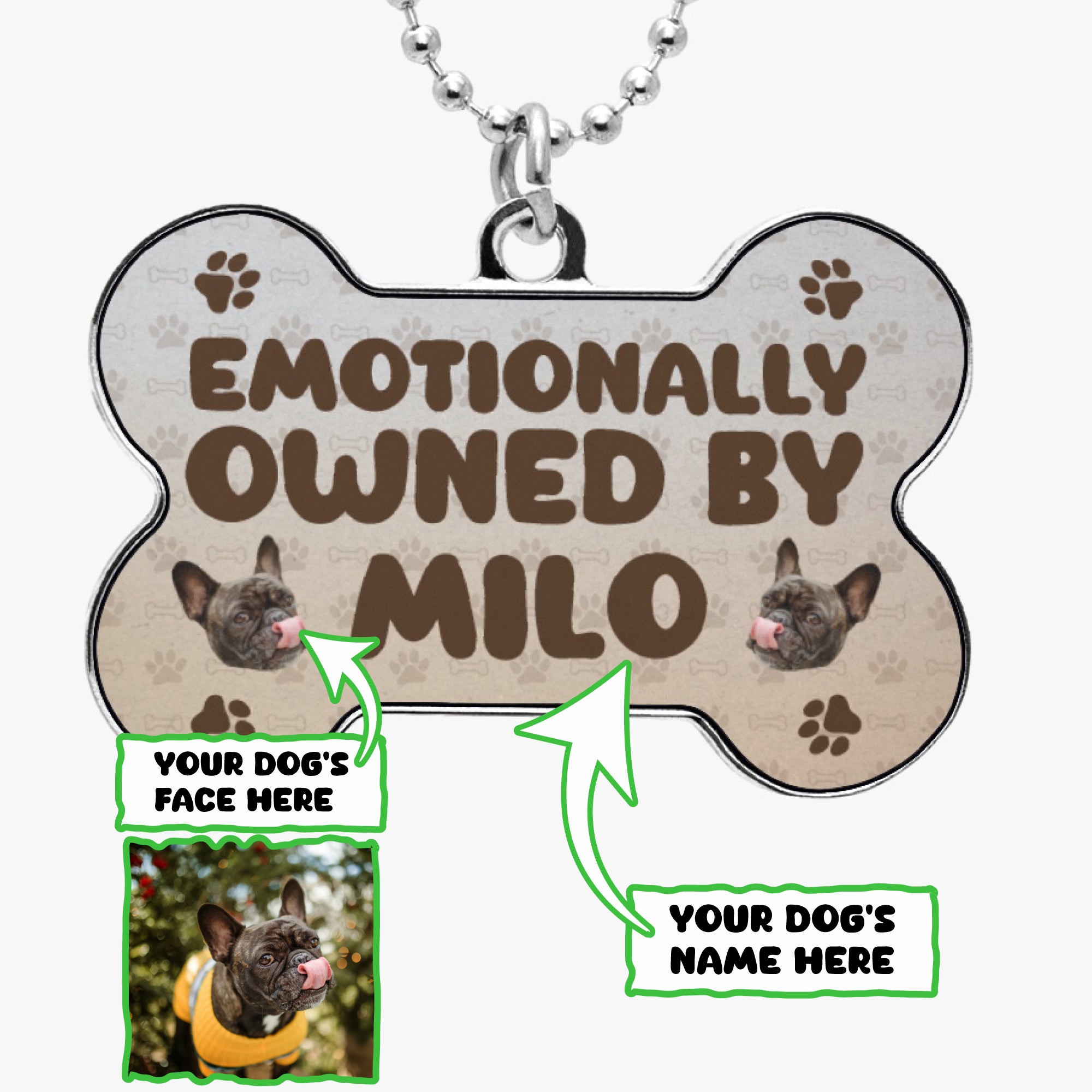 Emotionally French Bulldog Charm Necklace for Frenchie Enthusiasts-fadou