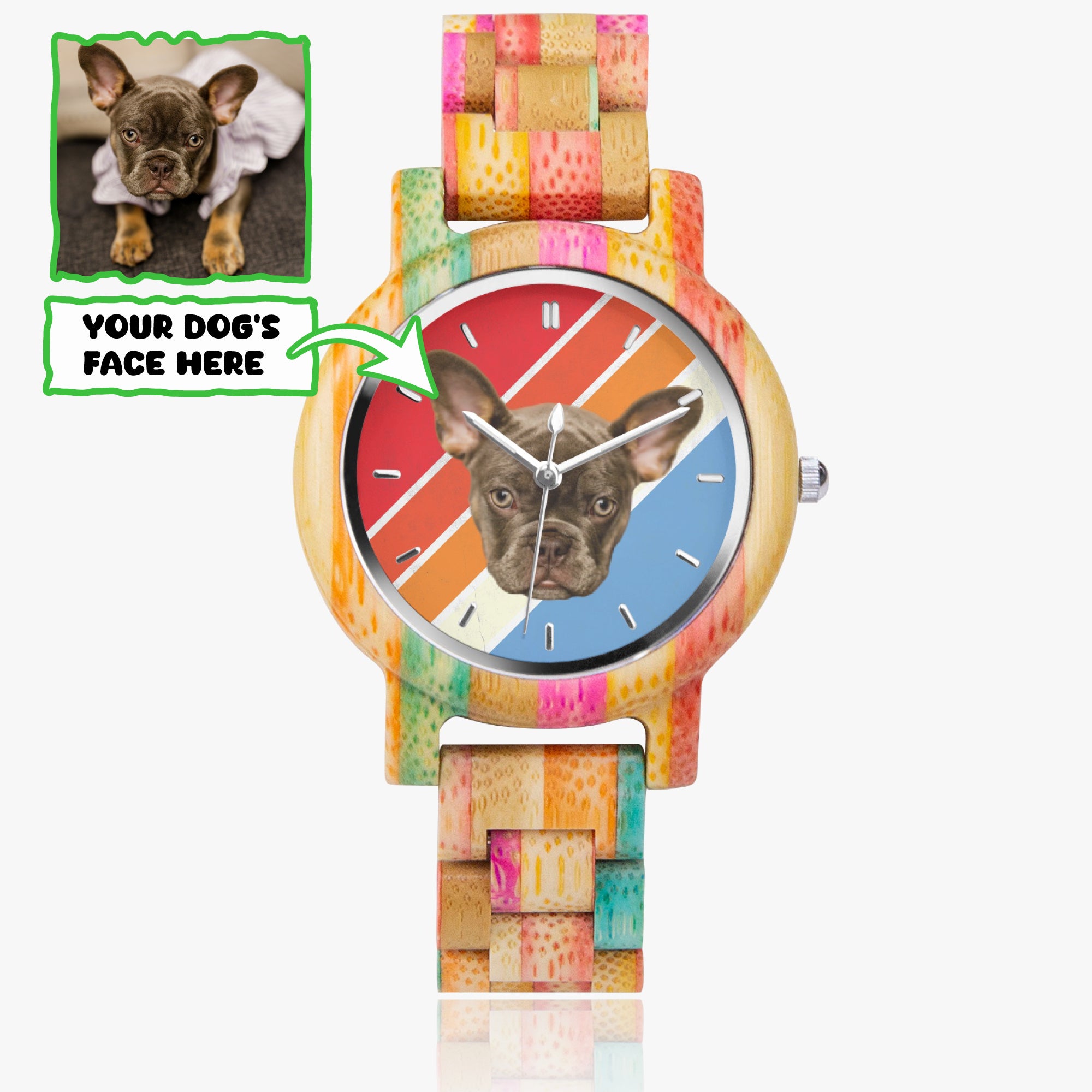 French Bulldog Personalized Wrist Watch for Dog Moms & Dads-fadou