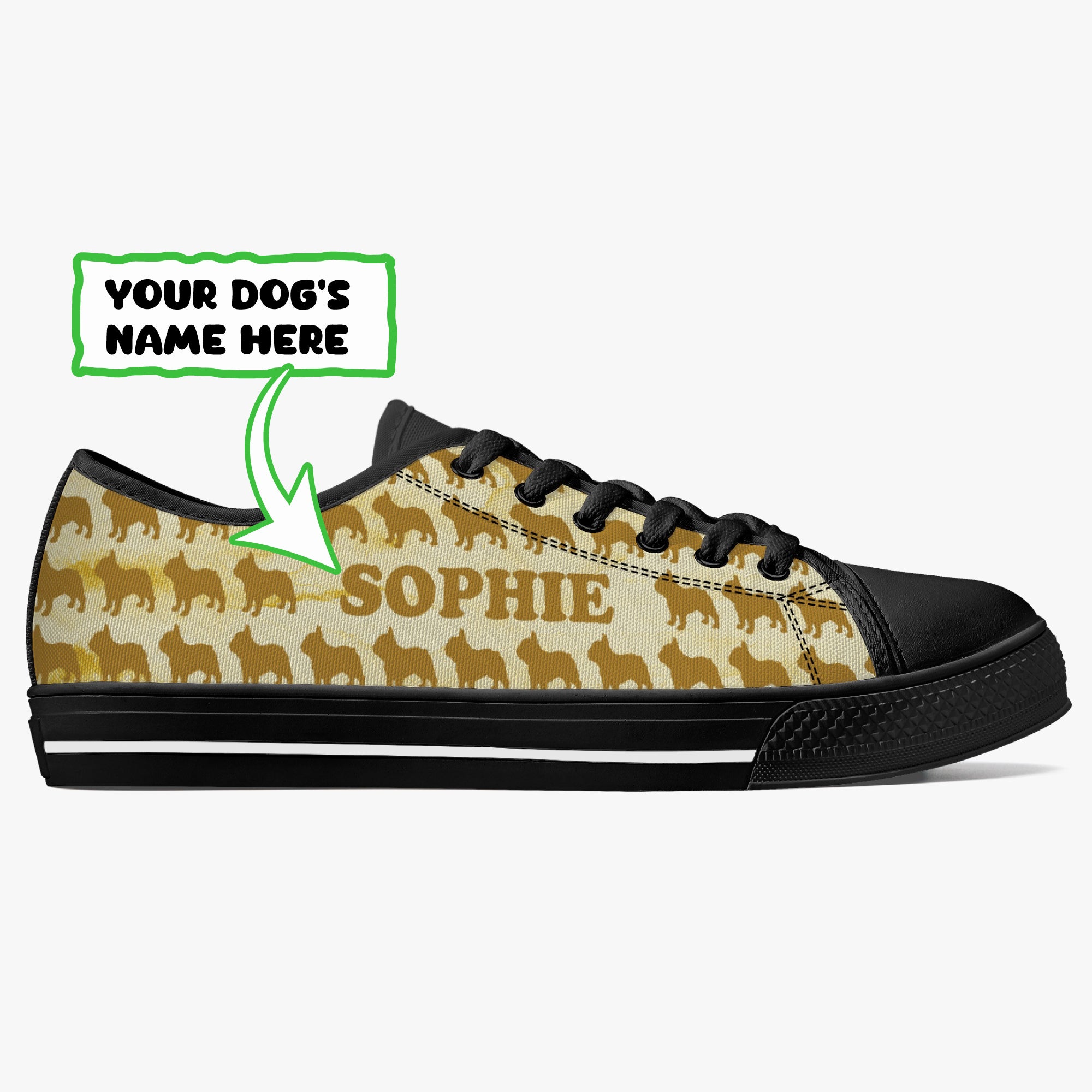 Frenchie Personalized Classic Sneakers for Dog Park Days-fadou