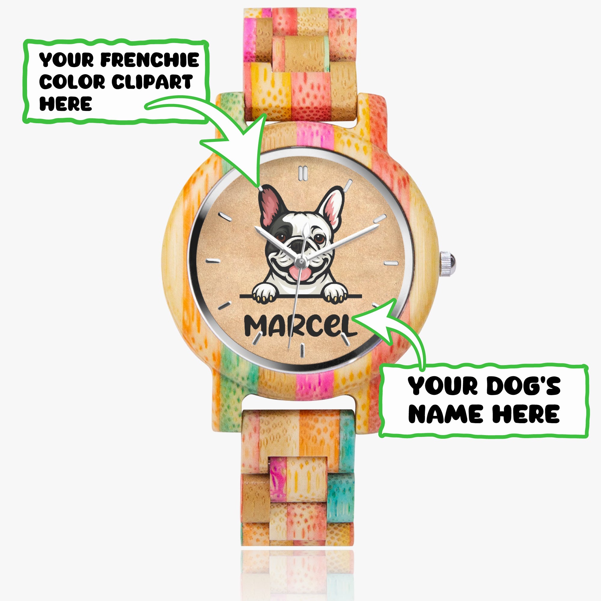 Frenchie Personalized Fashion Wristwatch for Pet Parents-fadou