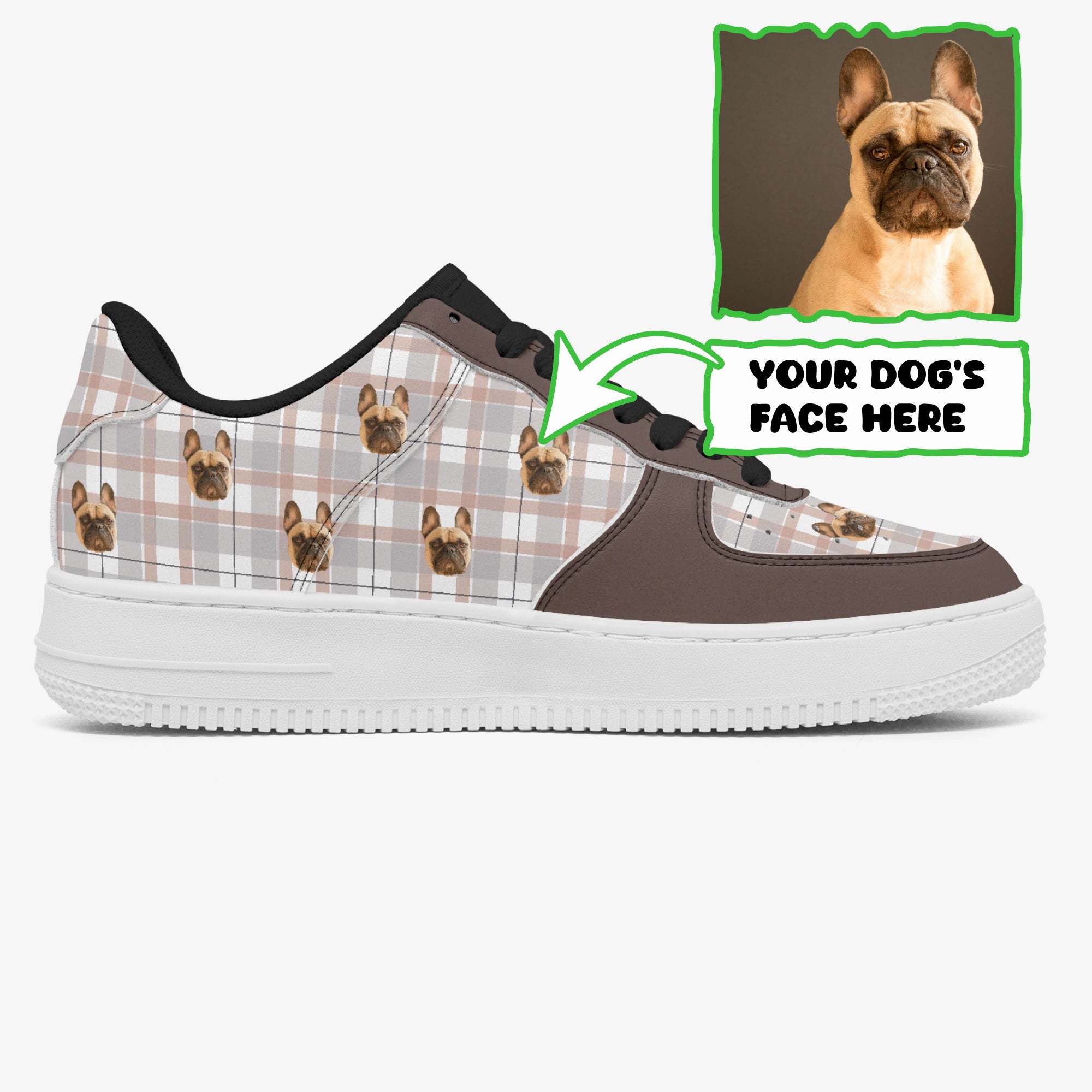French Bulldog Personalized Canvas Sneakers for Pet Culture-fadou