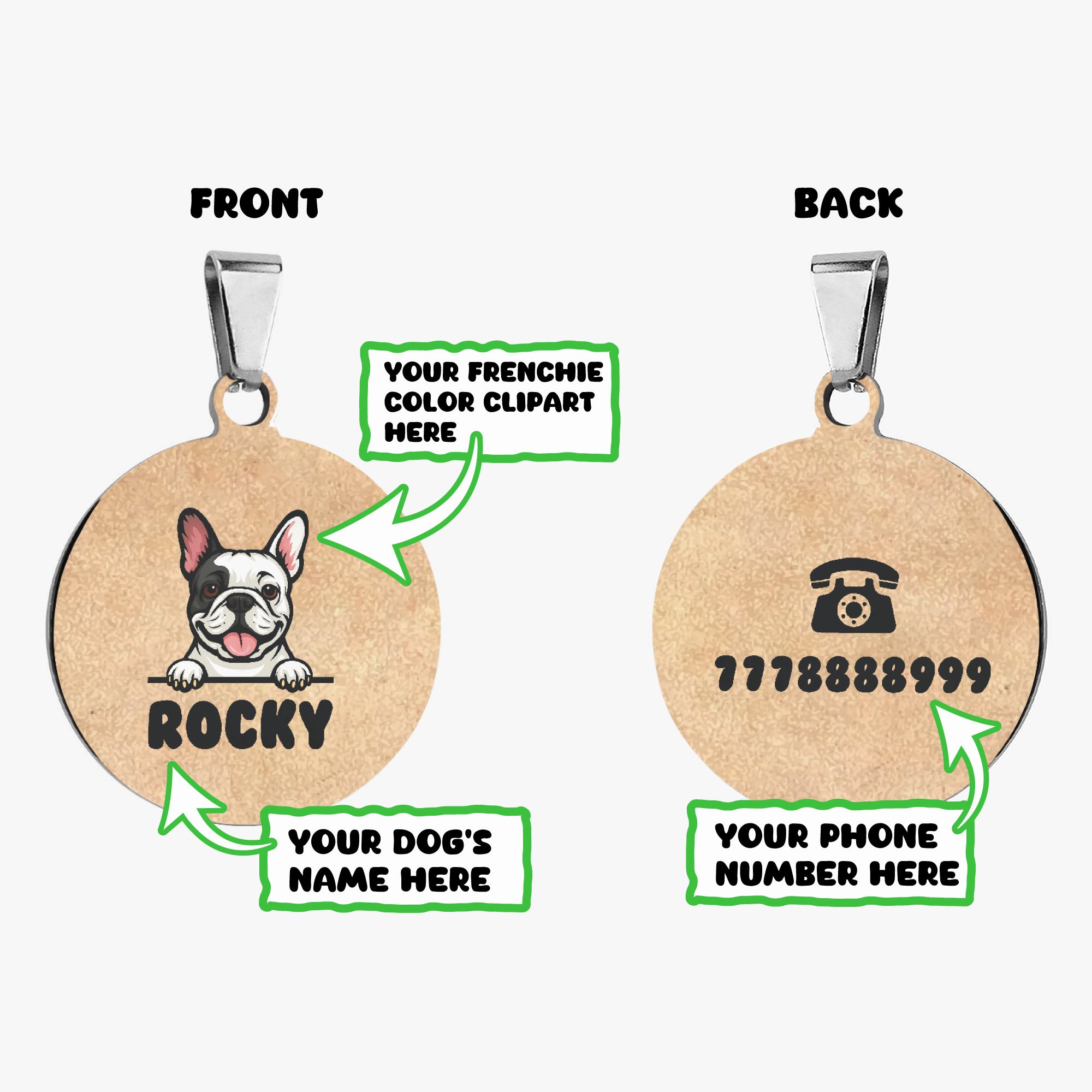 French Bulldog Custom ID Tag for Brachycephalic Dogs Gifts-fadou