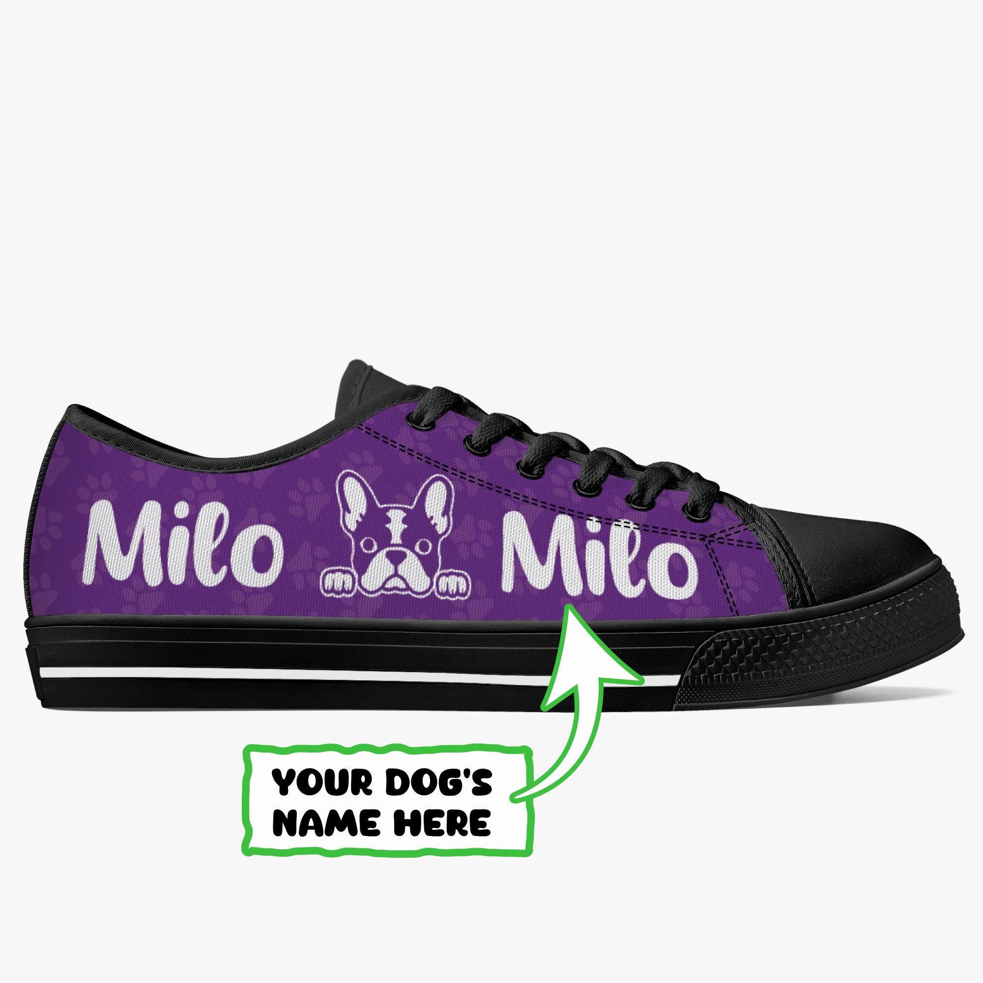 Frenchie Personalized Canvas Sneakers for Everyday Wear-fadou