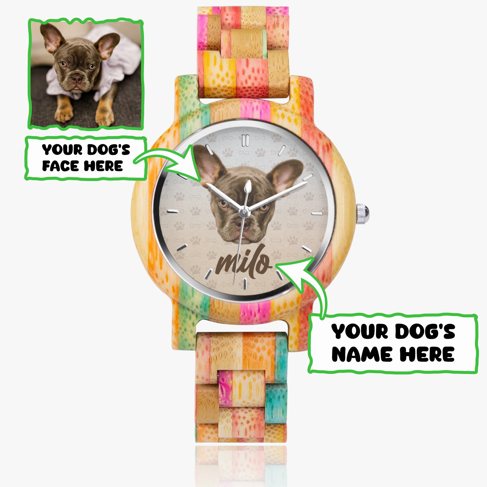 Frenchie Personalized Fashion Wristwatch for Bulldog Owners-fadou