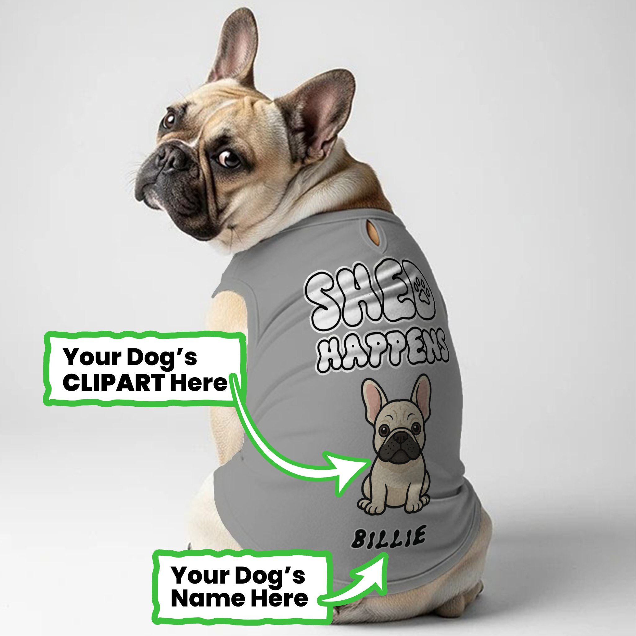 French Bulldog Personalized Cotton T-Shirt for Pet Parents-fadou