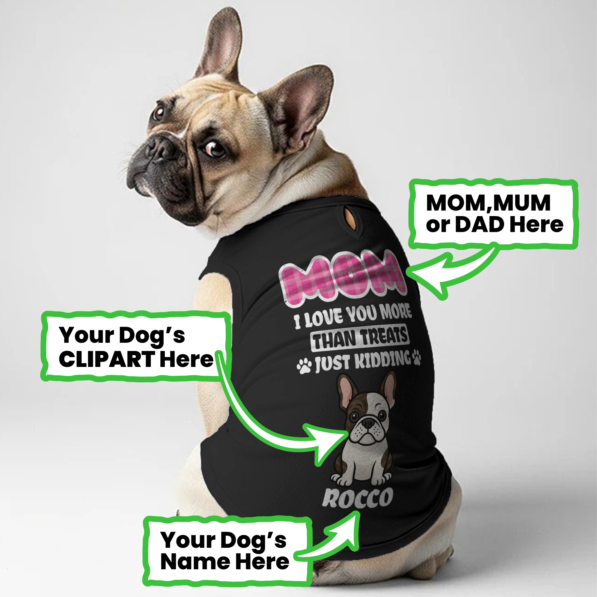 Frenchie Personalized Dog Lover Tee for Dog Moms & Dads-fadou