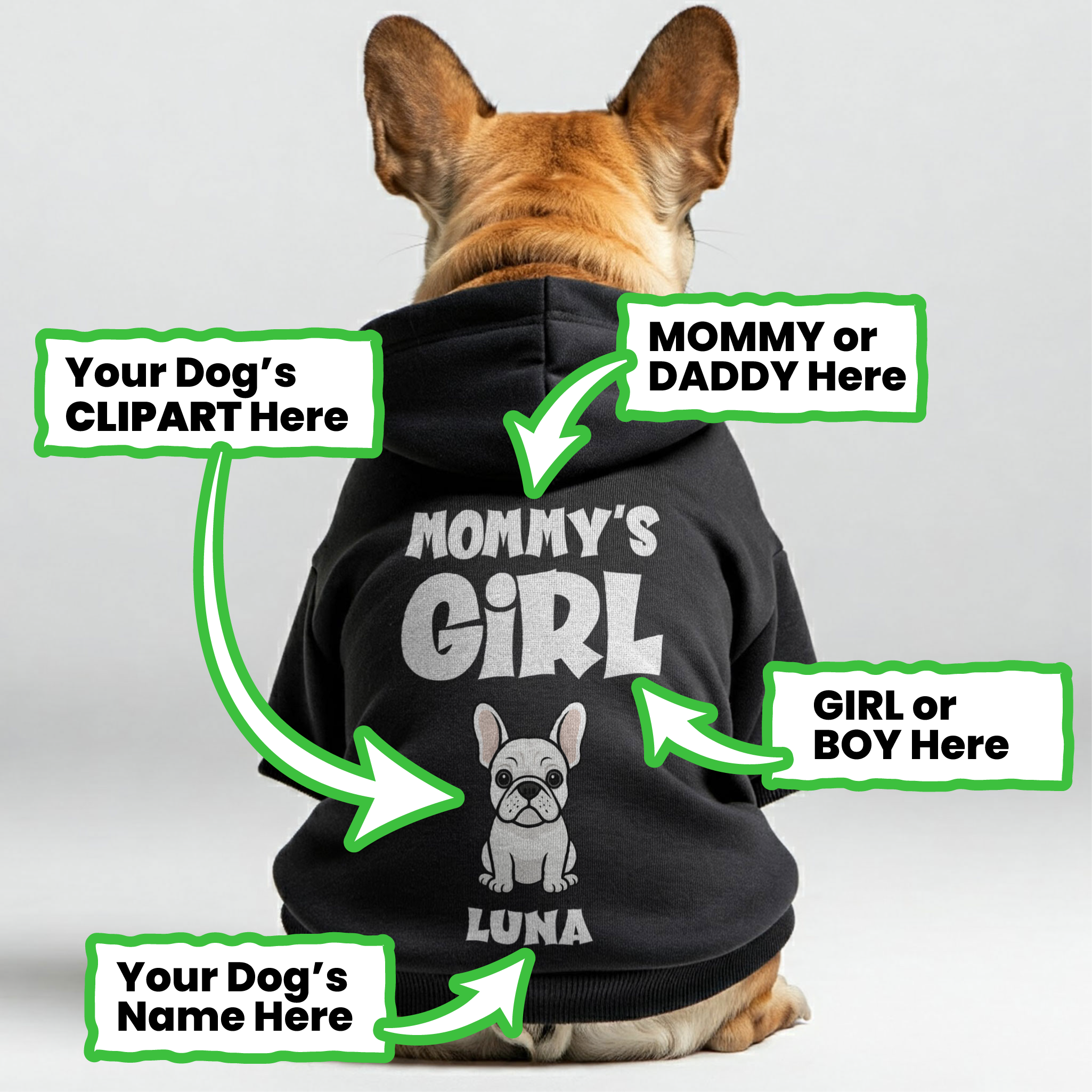 French Bulldog Custom Pet Sweatshirt for Short-Nosed Dogs-fadou