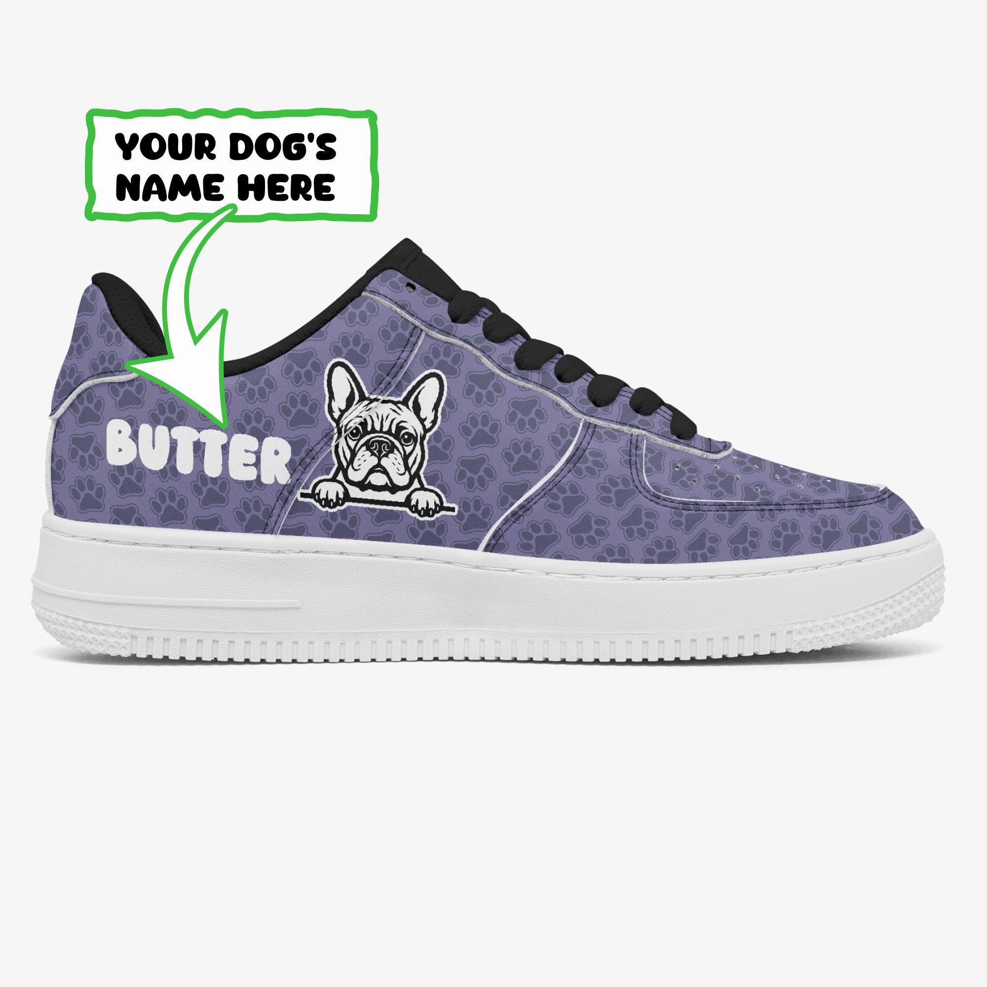 Cannoli Personalized Canvas Sneakers for Bulldog Owners-fadou
