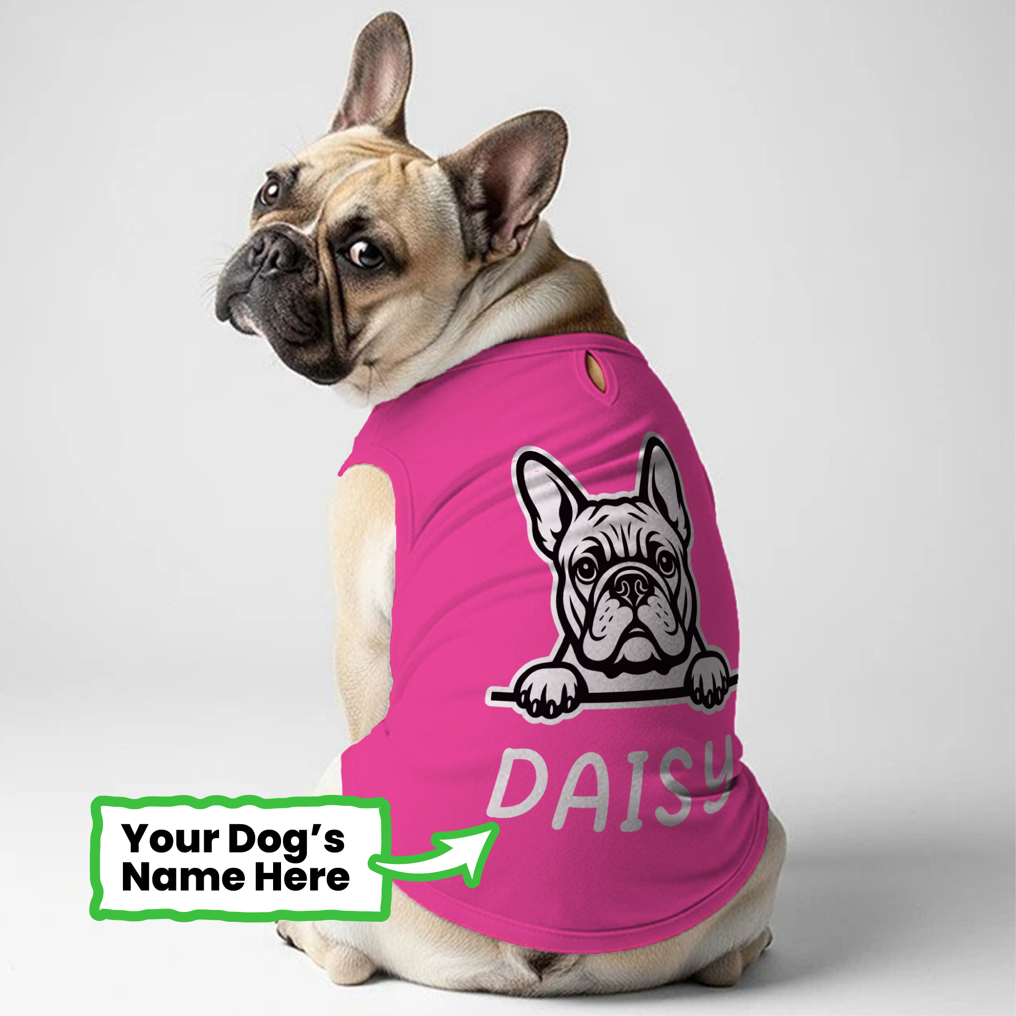 Frenchie Personalized Cotton T-Shirt for Bulldog Owners-fadou