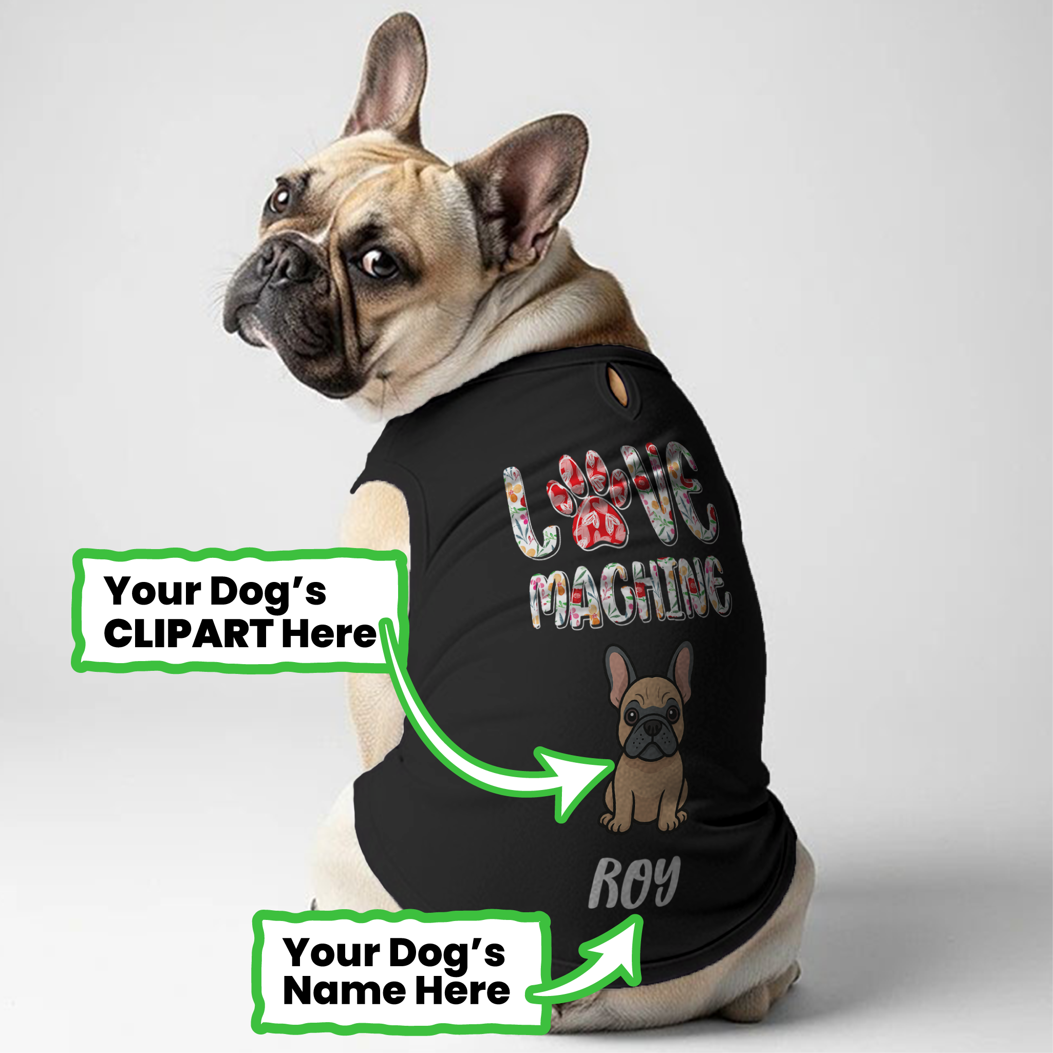 French Bulldog Personalized Graphic Tee for Frenchie Fans-fadou