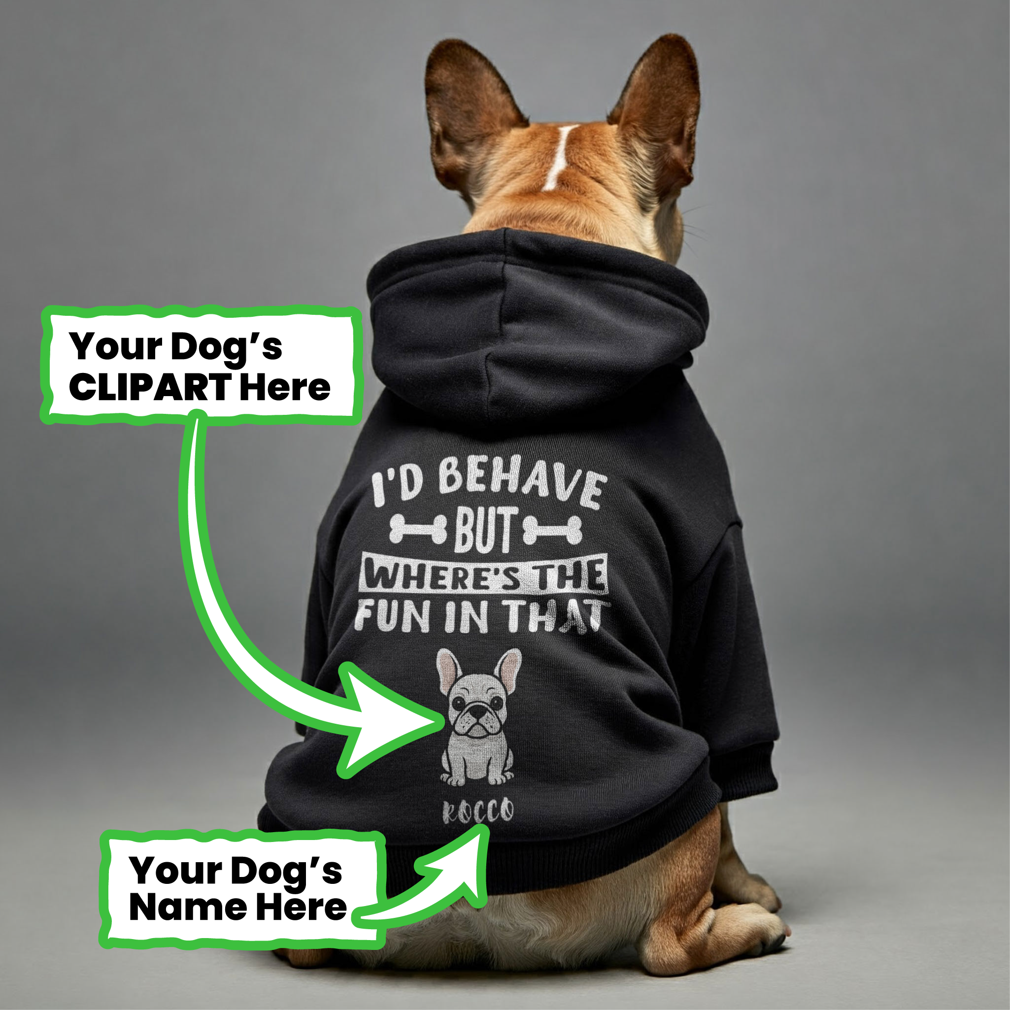French Bulldog Funny Fleece Hoodie for Training Sessions-fadou