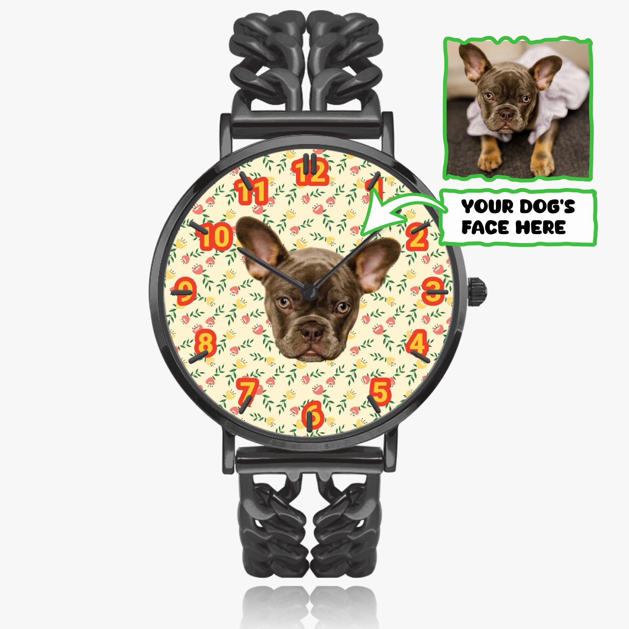 Claud Personalized Fashion Wristwatch for Frenchie Enthusiasts-fadou