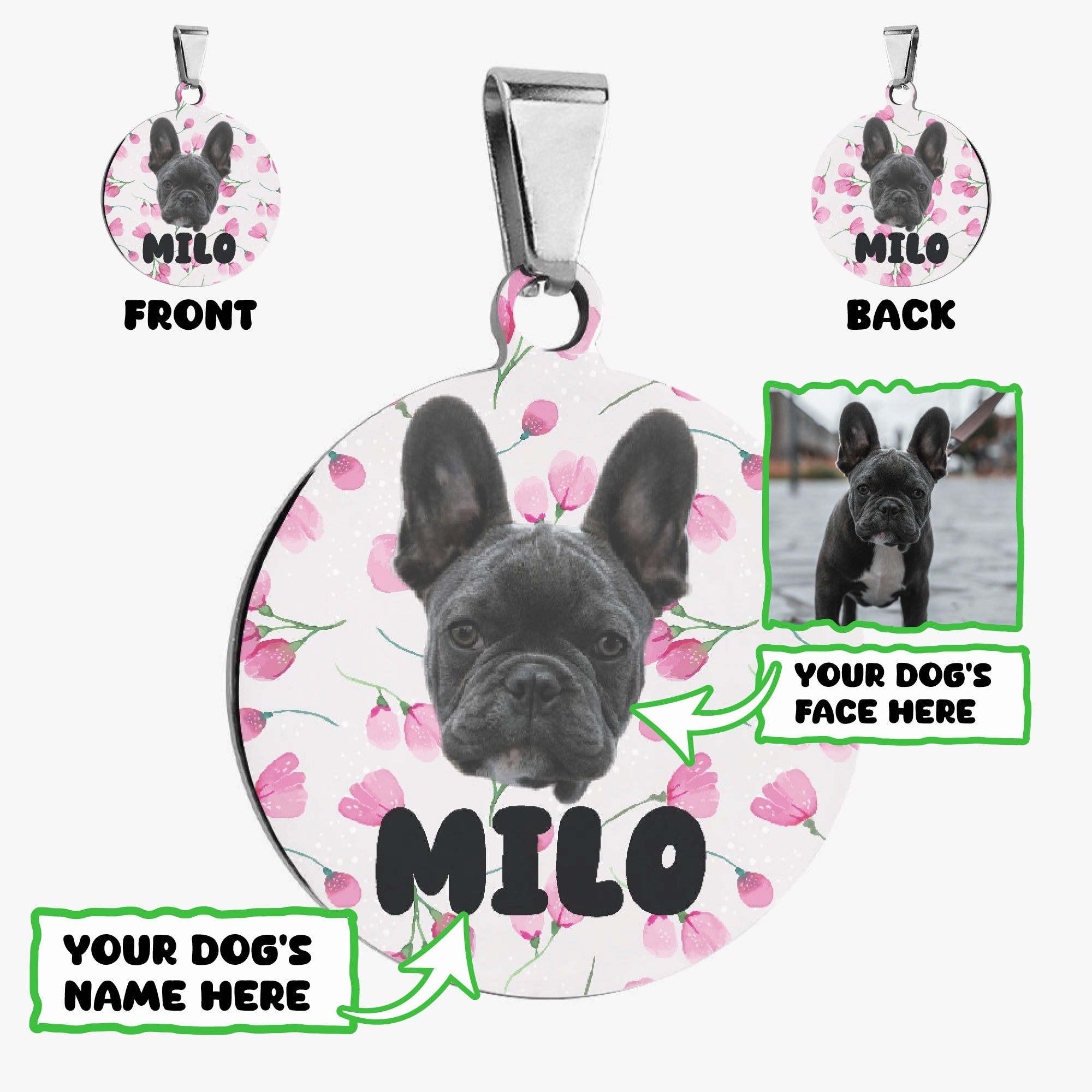 French Bulldog Custom ID Tag for Short-Nosed Dogs Gifts-fadou