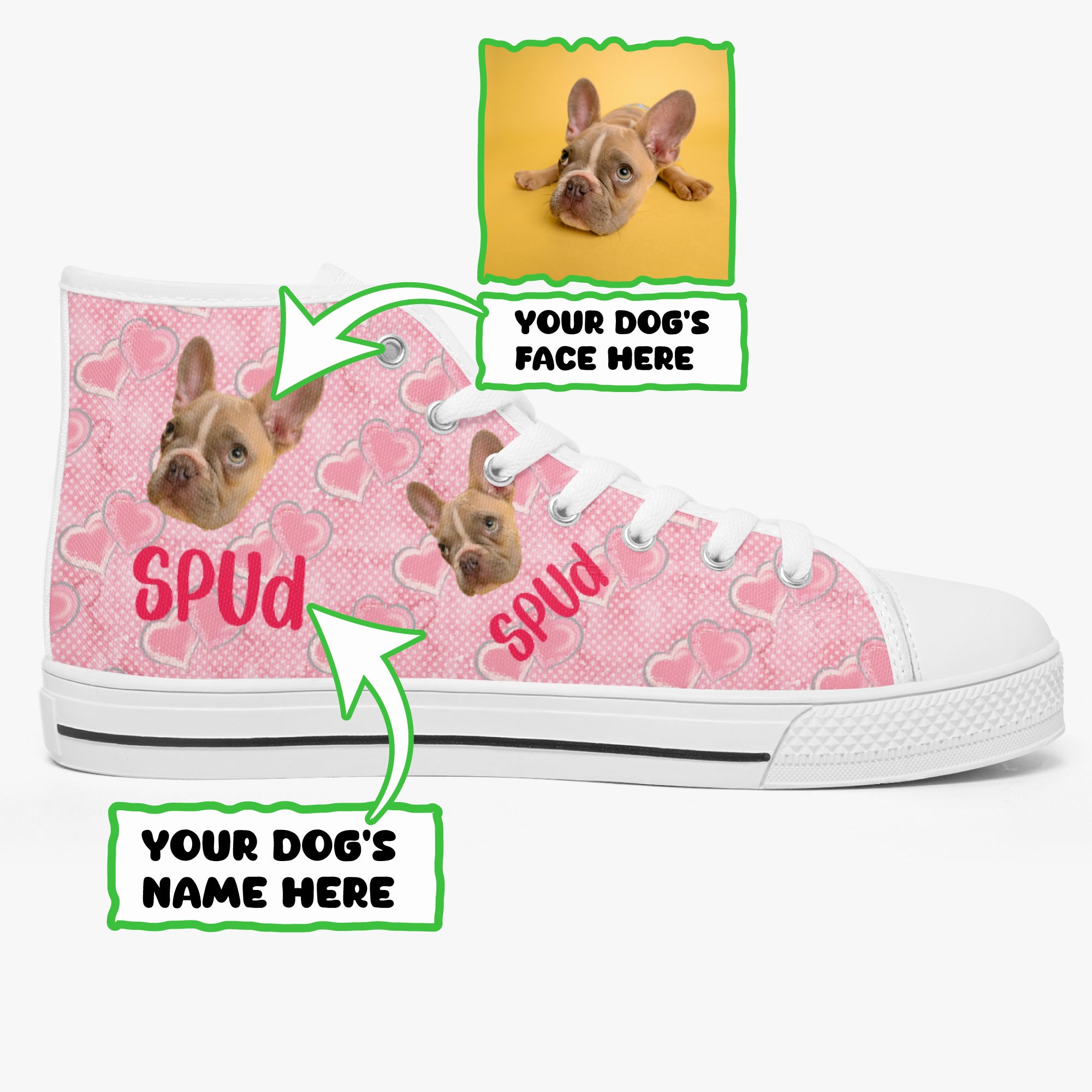 Waffle Personalized Classic Sneakers for Frenchie Enthusiasts-fadou