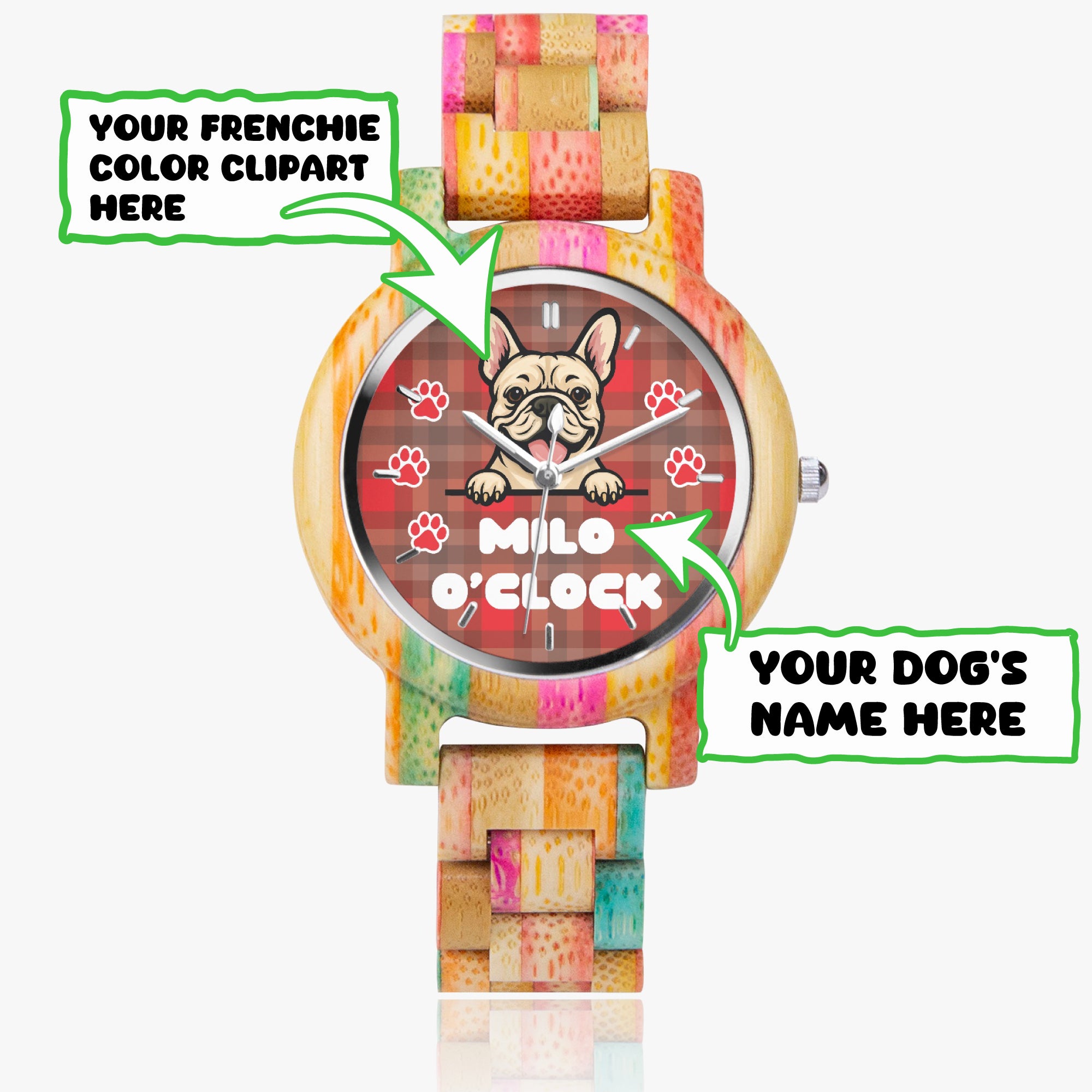 Frenchie Personalized Fashion Wristwatch for Dog Lovers-fadou