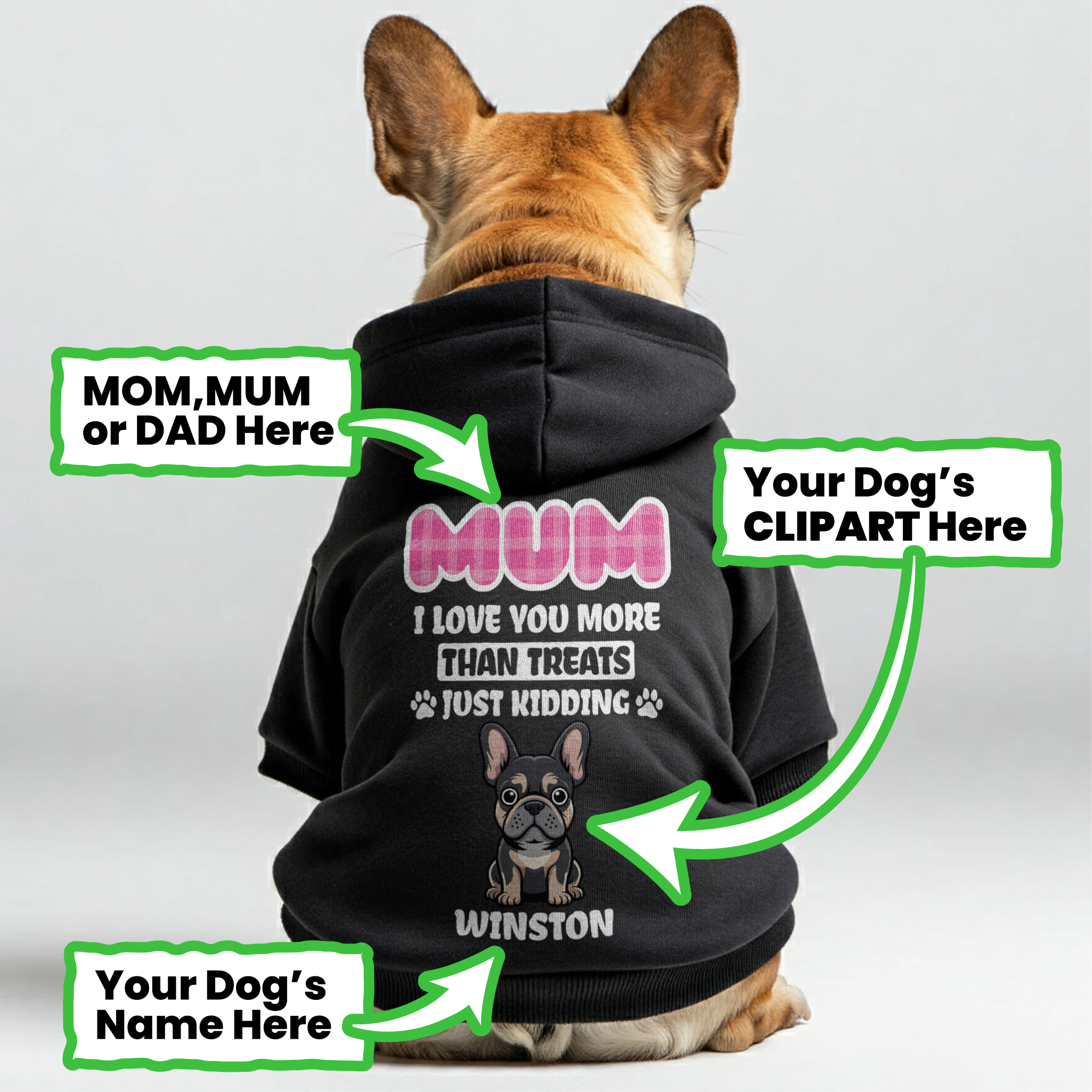 French Bulldog Custom Fleece Hoodie for Flat-Face Breeds-fadou