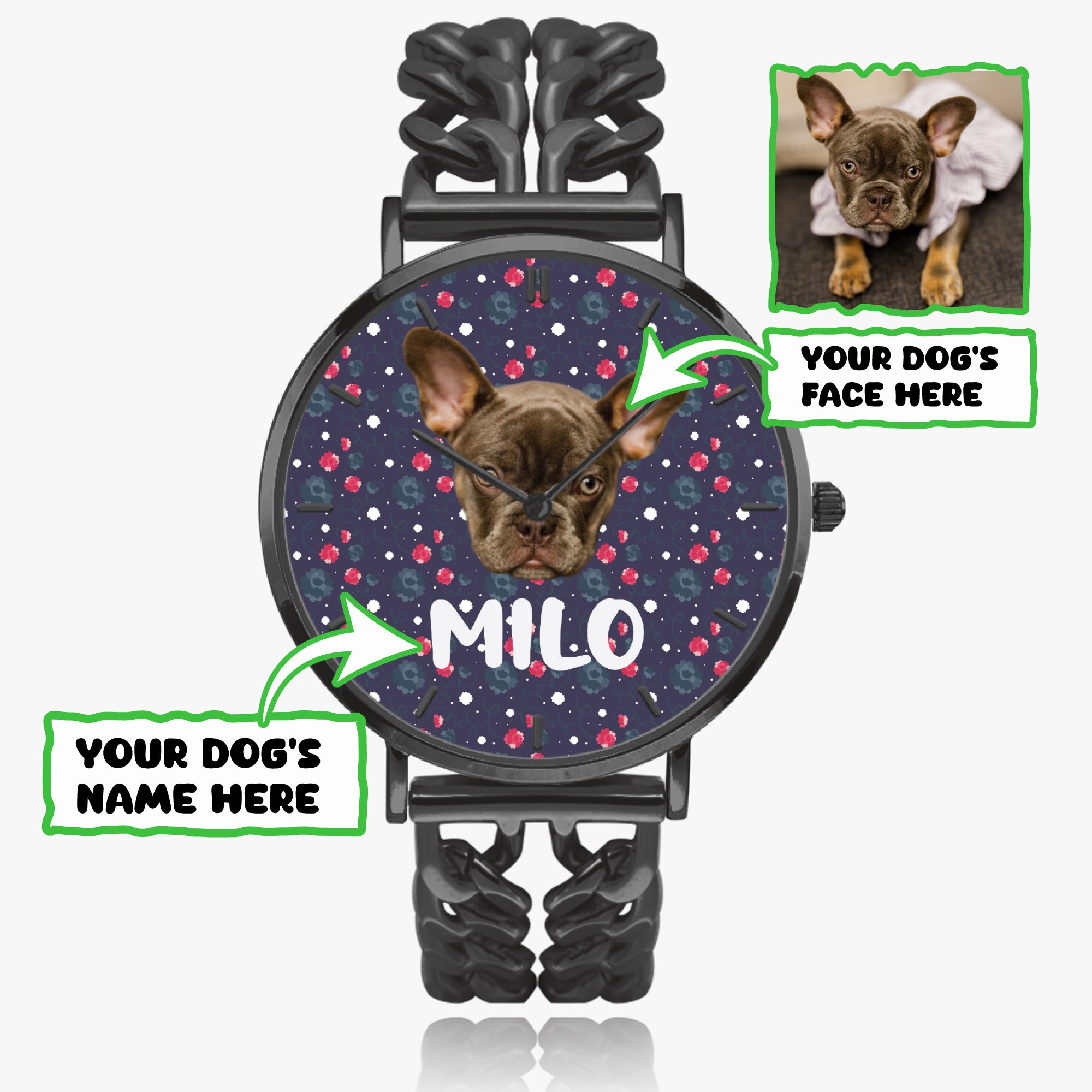 French Bulldog Personalized Fashion Wristwatch for Frenchie Enthusiasts-fadou