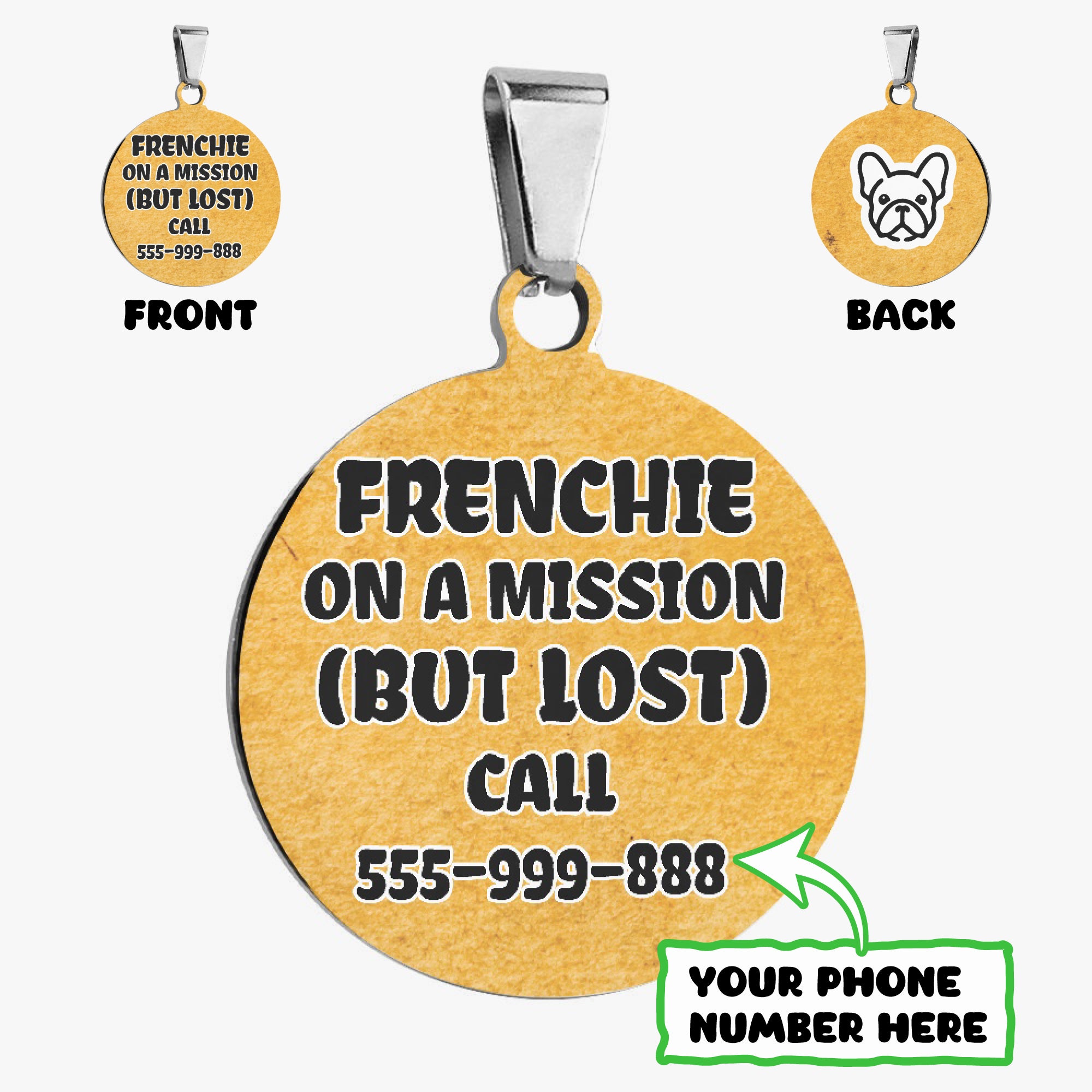 French Bulldog Custom ID Tag for French Bulldogs Gifts for Frenchies-fadou