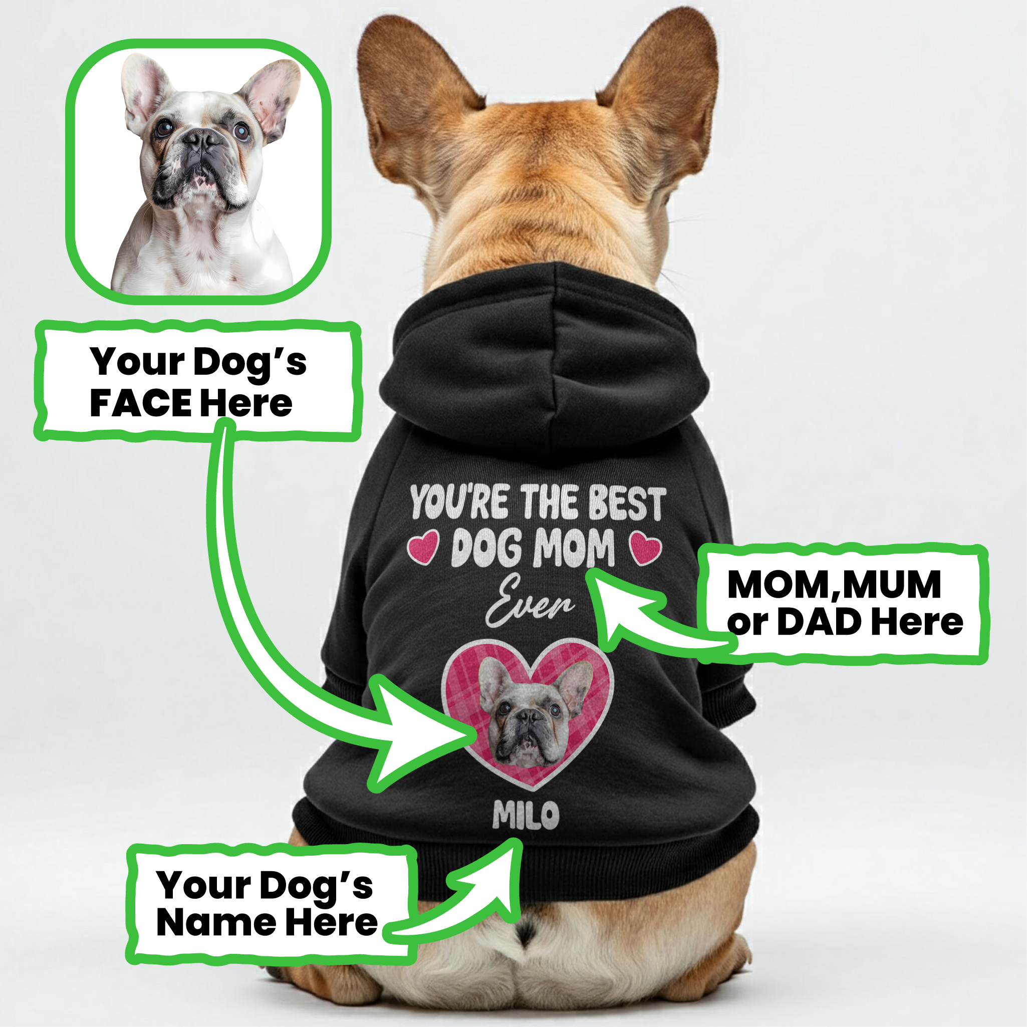 French Bulldog Personalized Cozy Hoodie for Brachycephalic Dogs-fadou