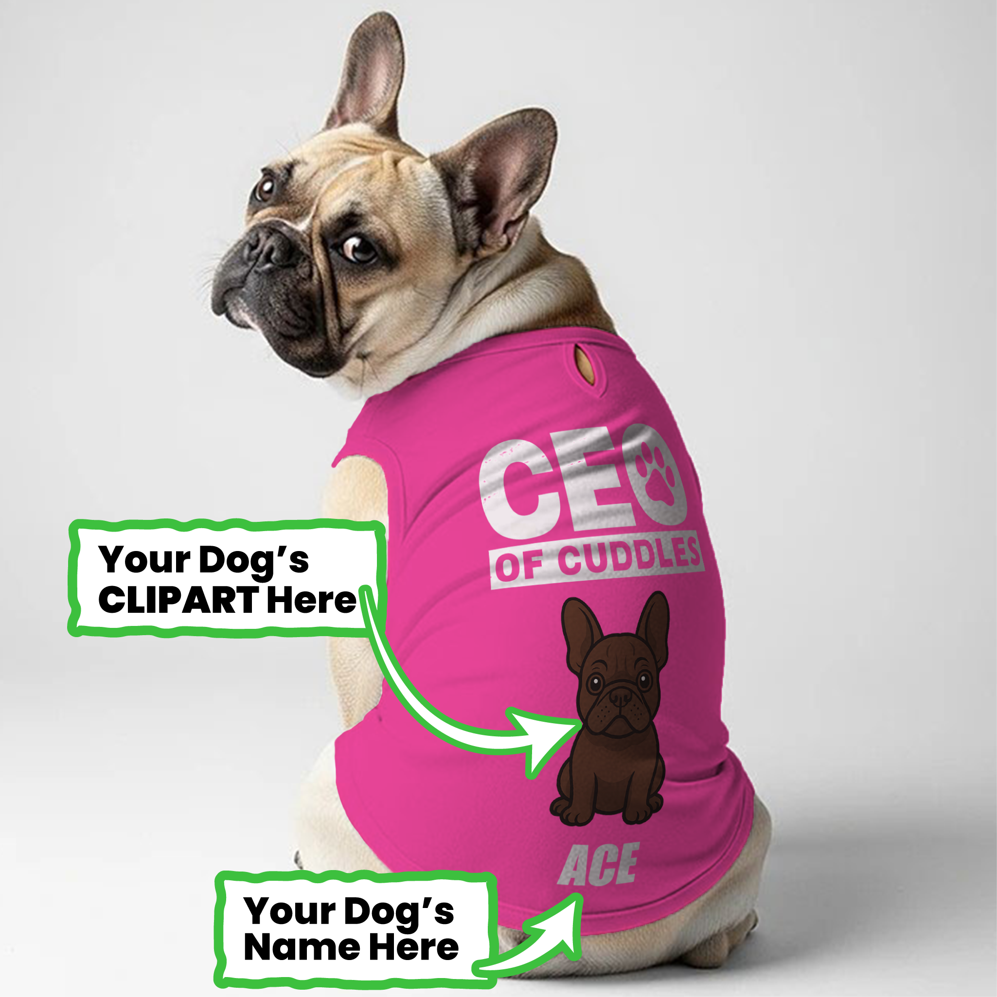 French Bulldog Personalized Cotton T-Shirt for Everyday Wear-fadou
