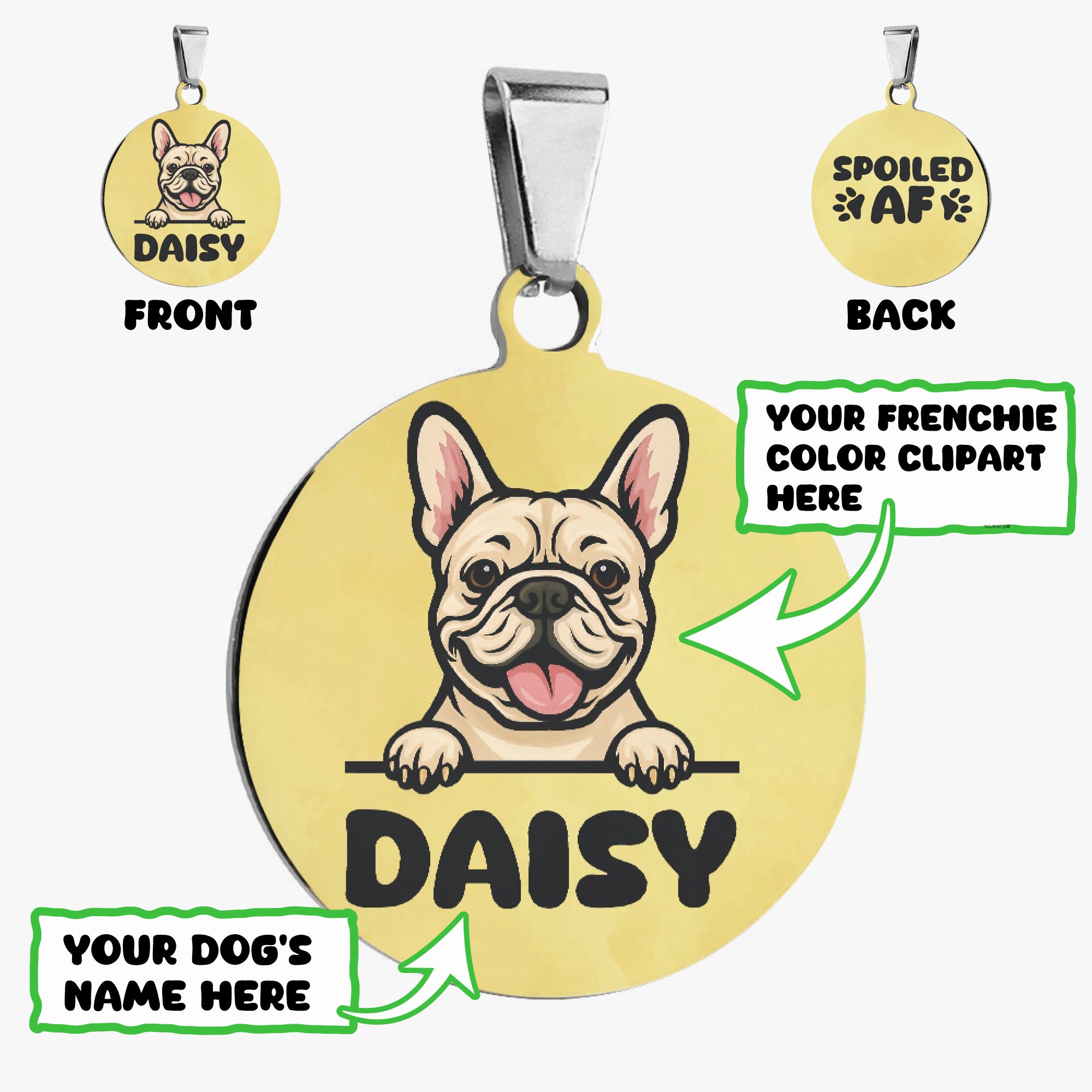 French Bulldog Custom ID Name Tag for Outdoor Adventures-fadou